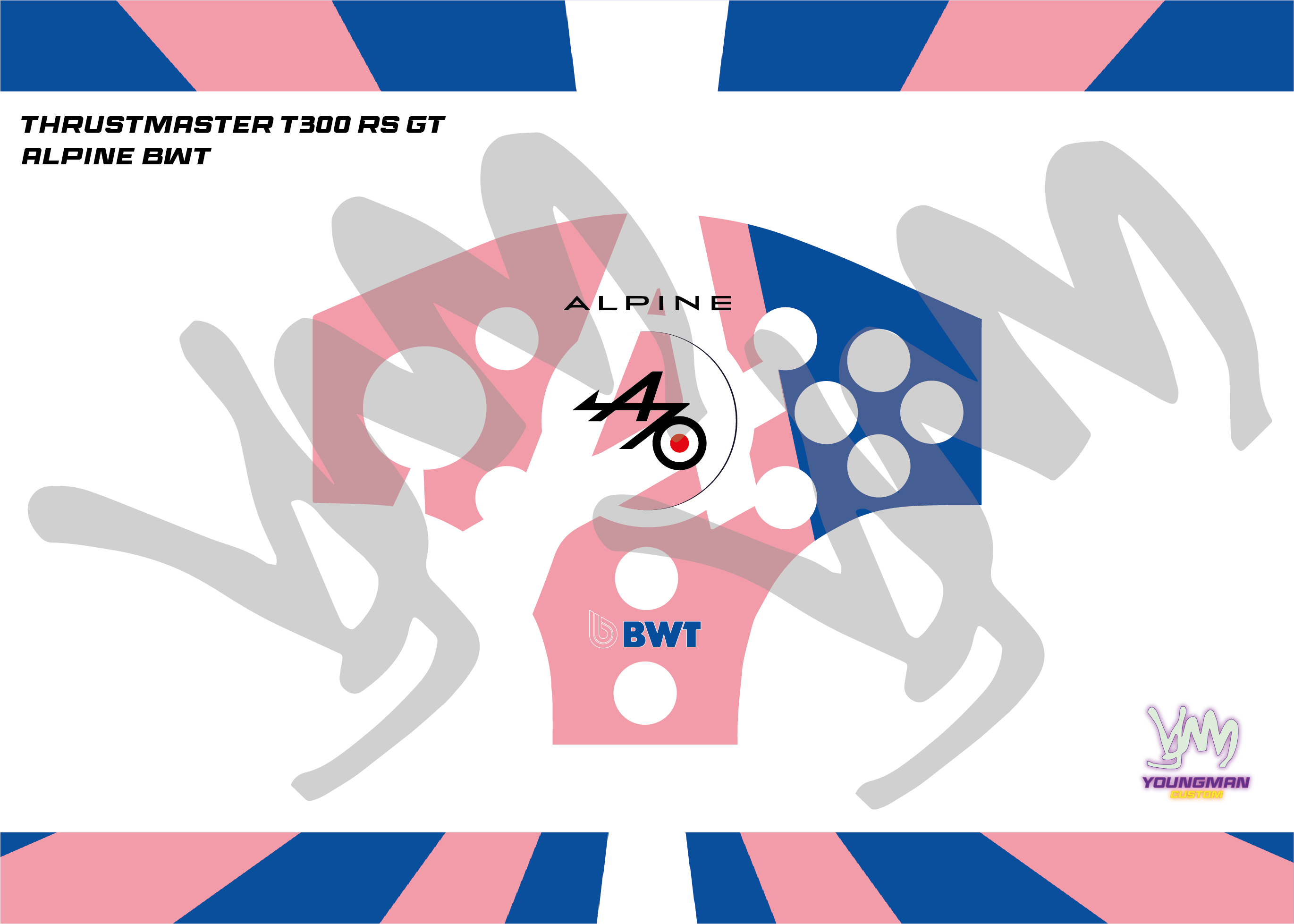 Stickers pour Thrustmaster T300 RS GT - Alpine BWT