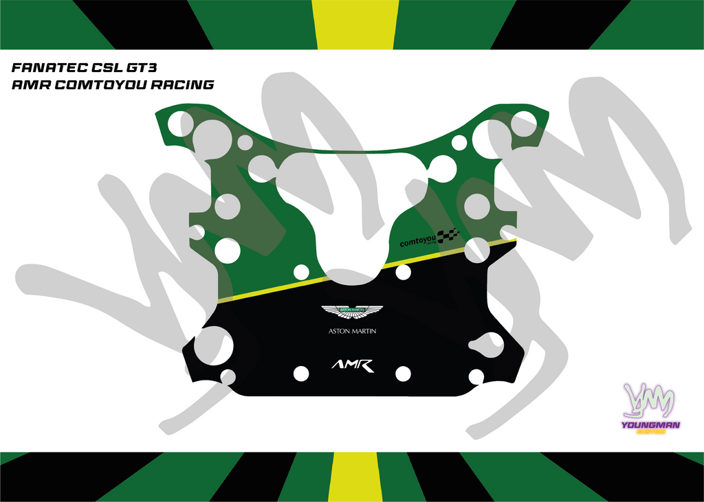 Autocollant Aston Martin Comtoyou pour volant complet Fanatec CSL GT3 / CSL McLaren GT3