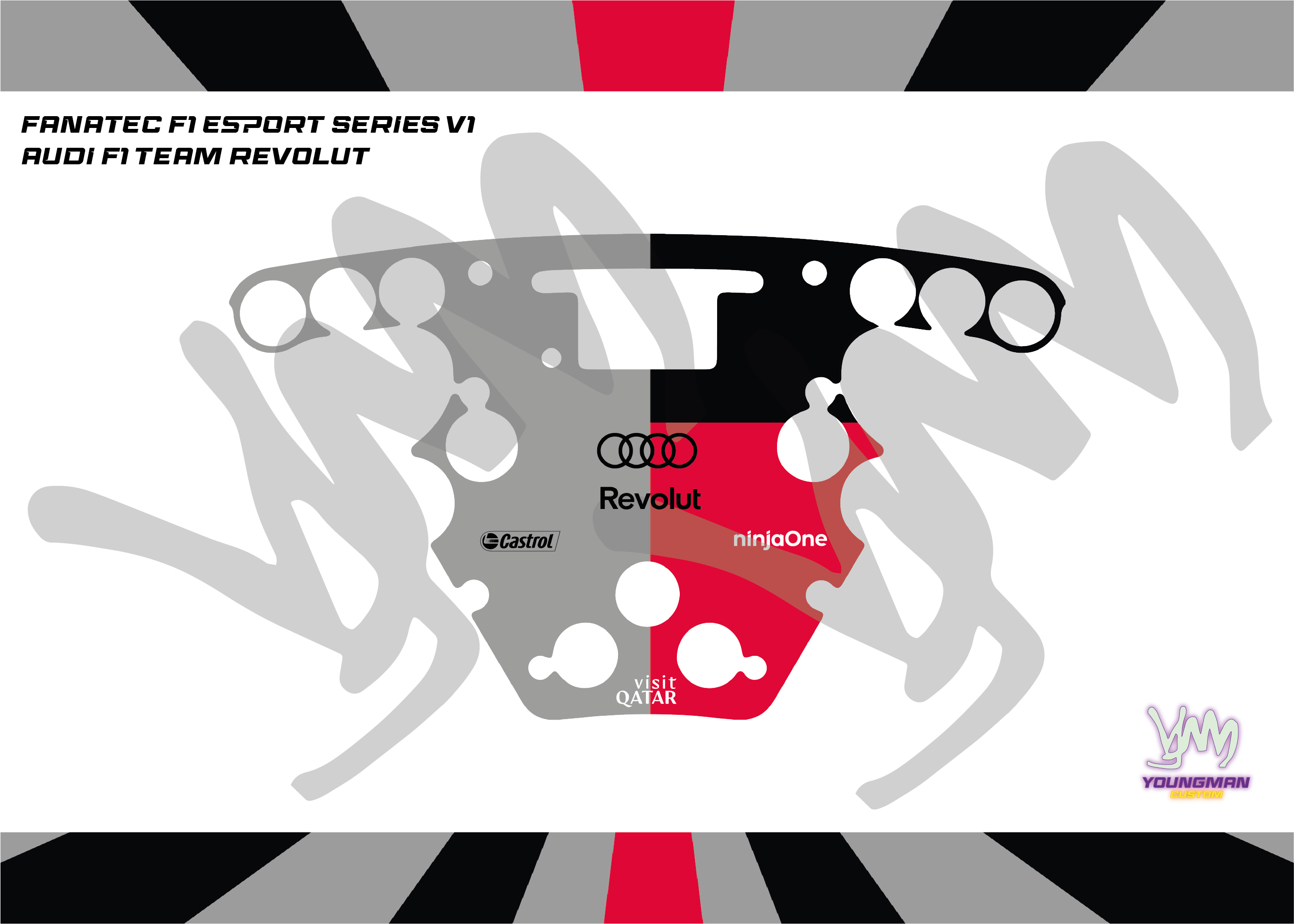 Stickers pour volant Fanatec Esport F1 V1 et V2 - Revolut Audi F1 Team
