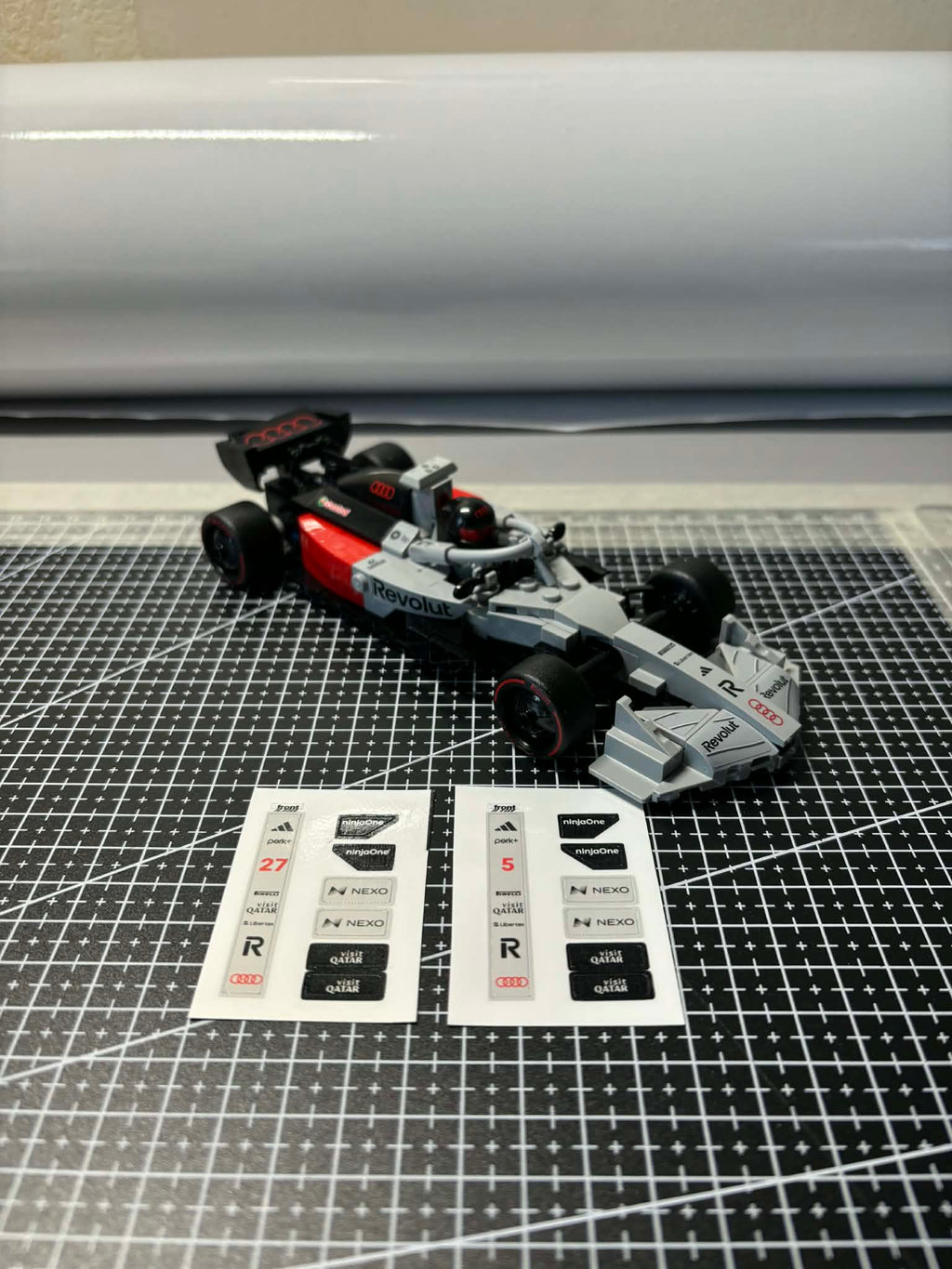 Audi F1 Team sticker pack, 2026 livery edition, for Lego Speed ​​Champion 77259 Nico Hulkenberg - Gabriel Bortoleto