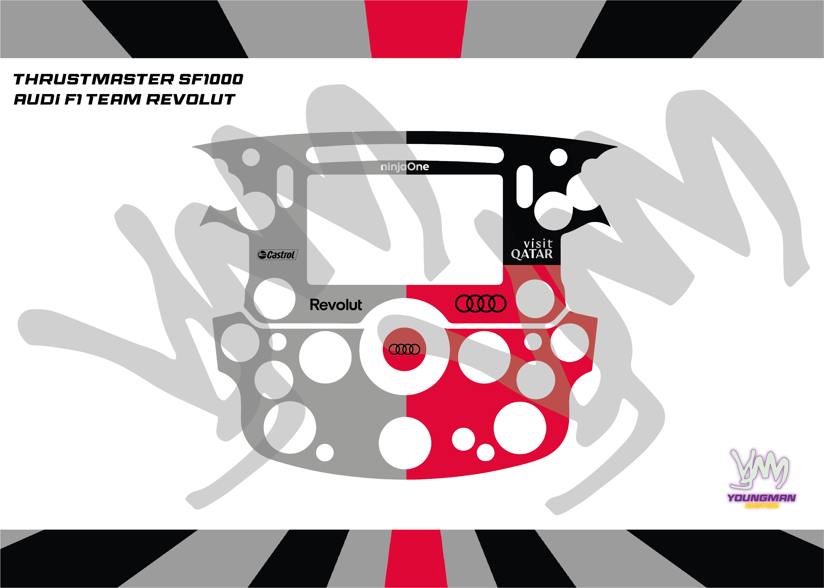 Autocollants pour volant complet Thrustmaster Ferrari SF1000 - Revolut Audi F1 Team