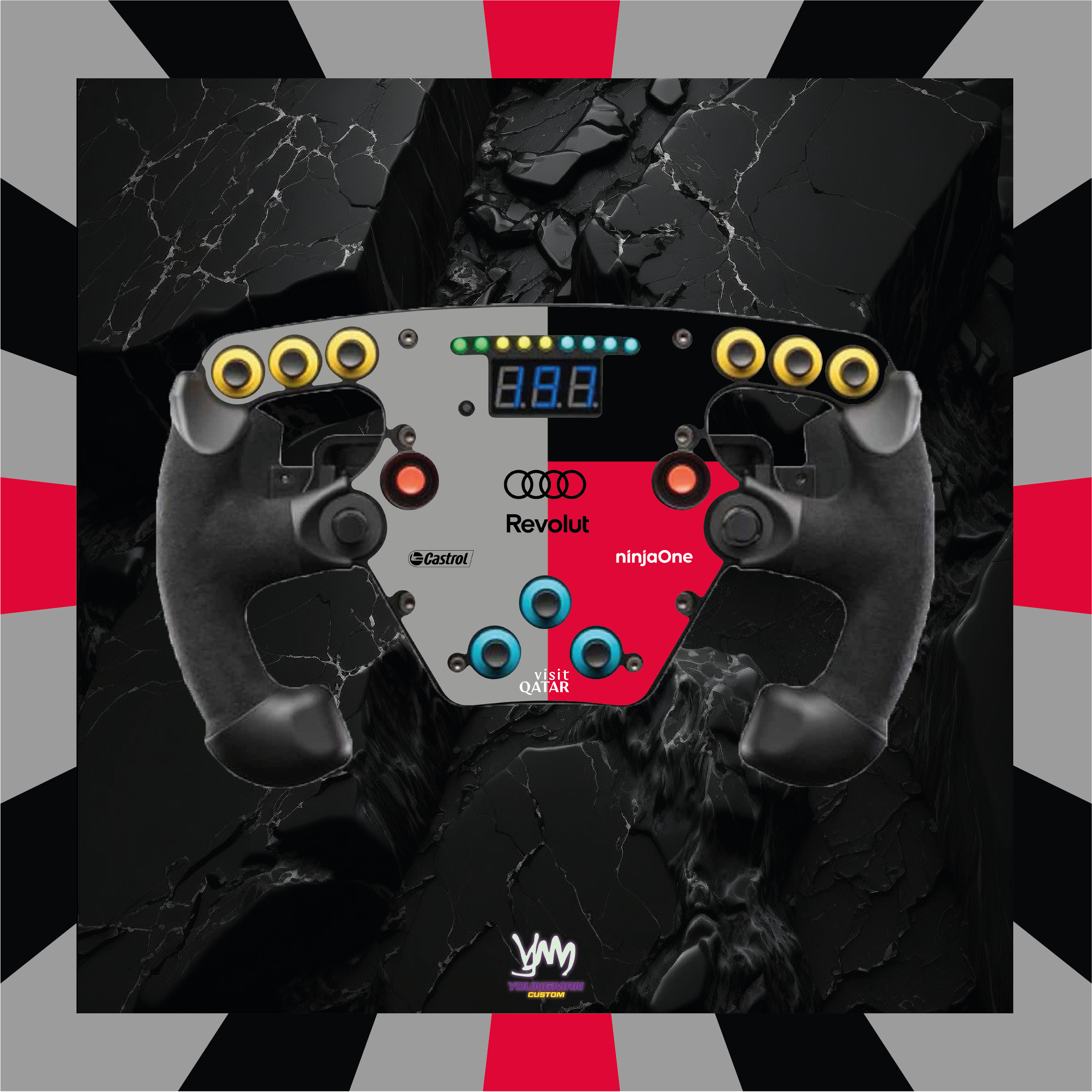 Stickers pour volant Fanatec Esport F1 V1 et V2 - Revolut Audi F1 Team