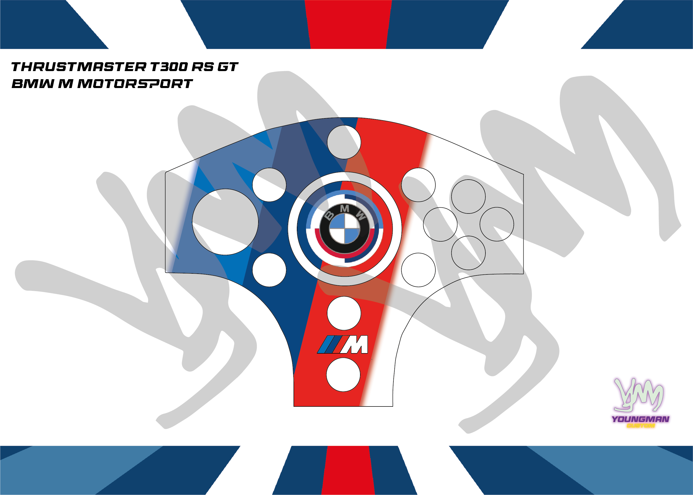 Stickers pour Thrustmaster T300 RS GT - BMW M Motorsport