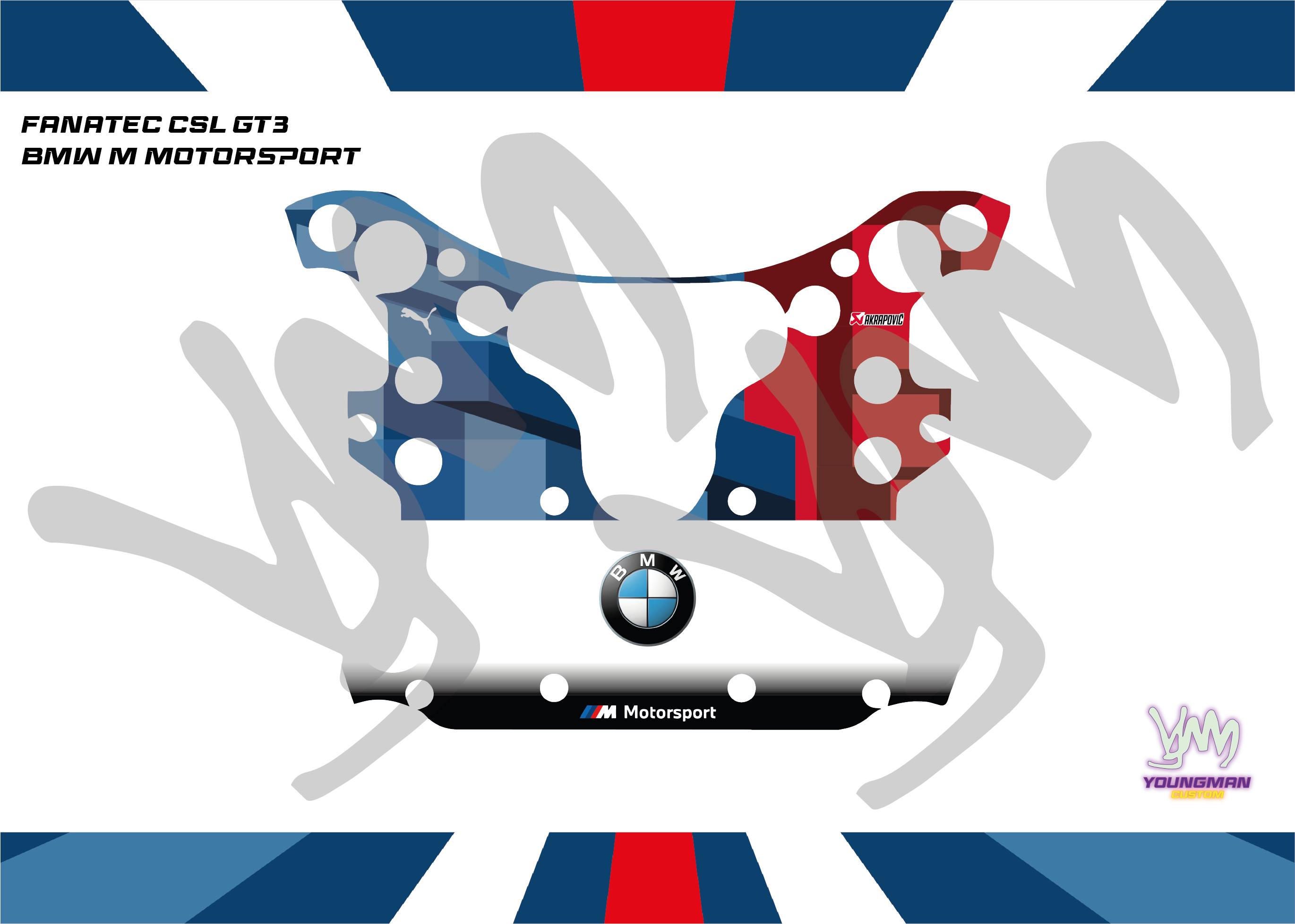 Autocollant BMW M Motorsport pour volant complet Fanatec CSL GT3 / CSL McLaren GT3