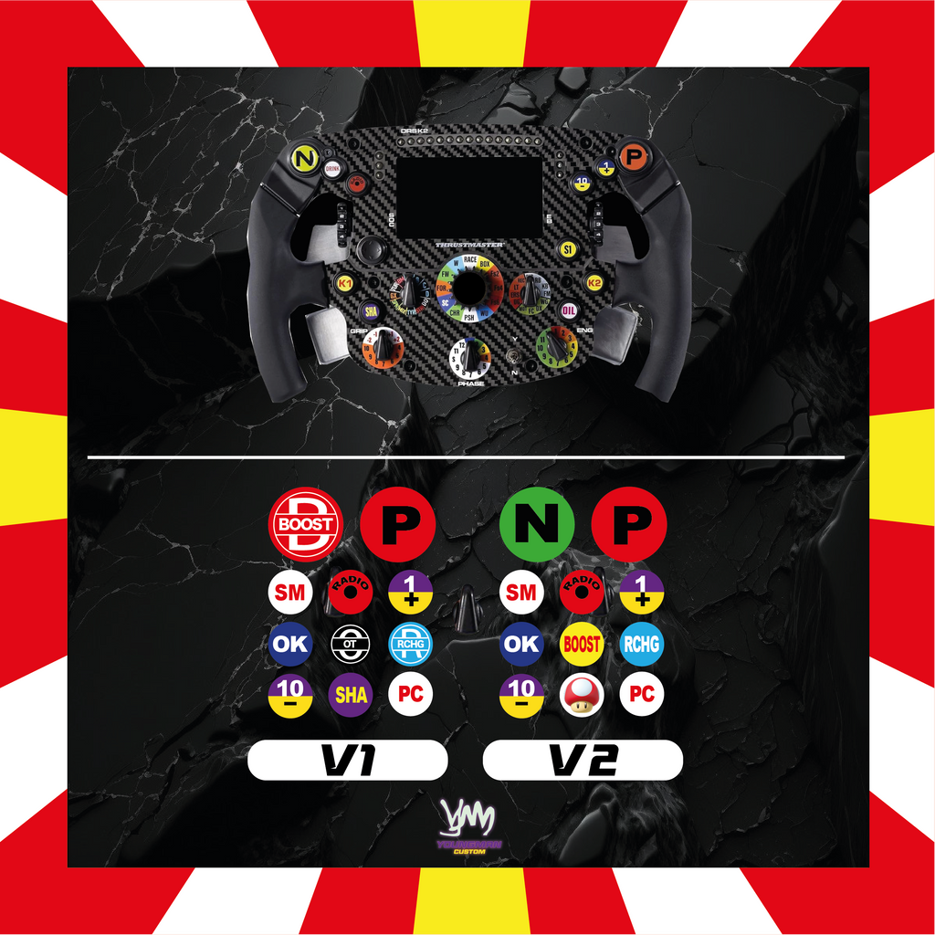 Sticker pack for Thrustmaster Ferrari F1 SF1000 steering wheel buttons – 2026 version