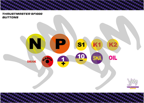 Pack d'autocollants pour boutons Thrustmaster SF1000 réplique origine