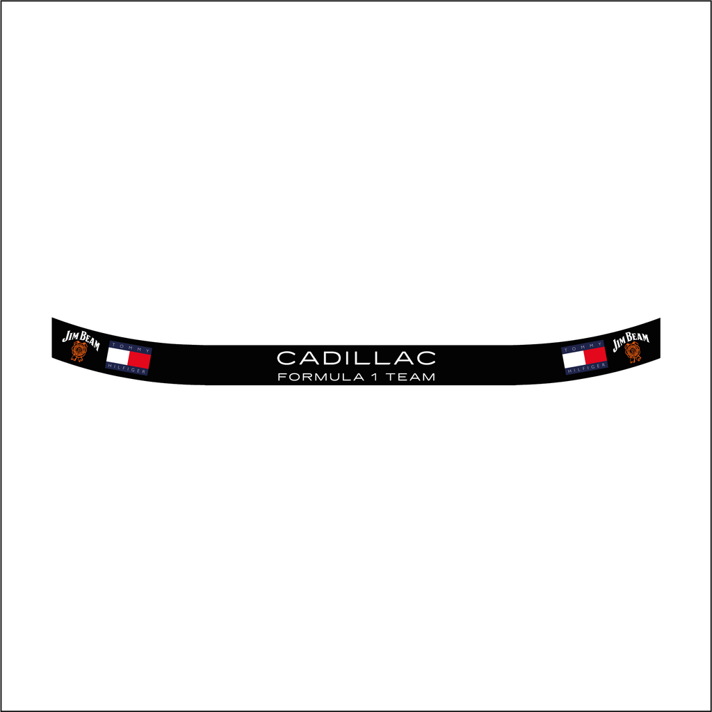 Autocollant bandeau de visière réplique casque Cadillac F1 Team