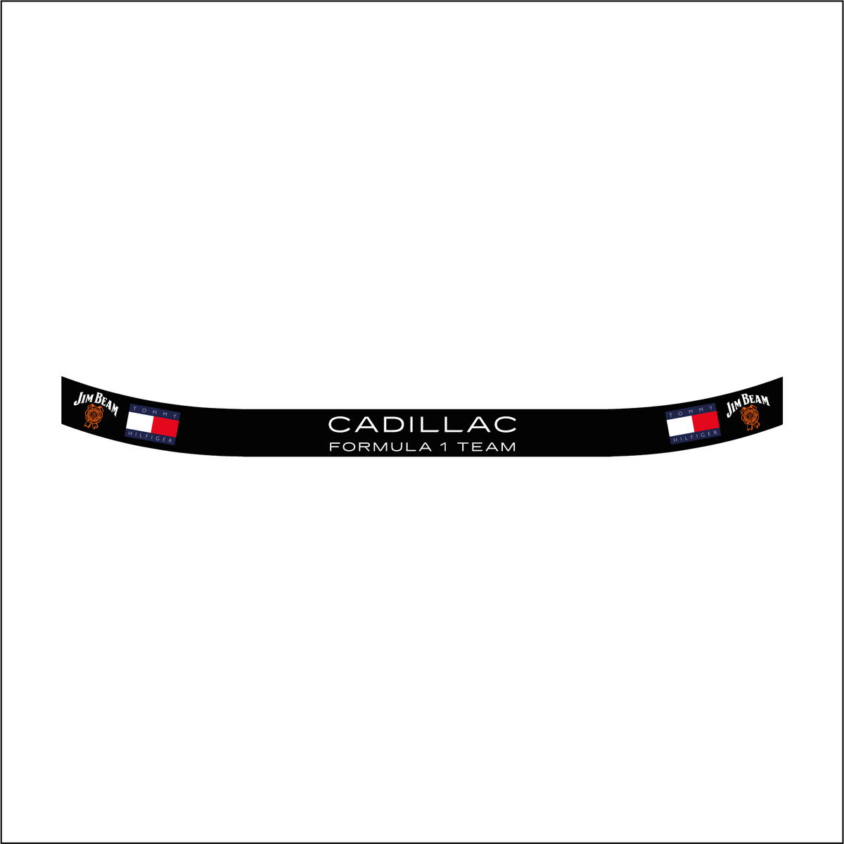 Autocollant bandeau de visière réplique casque Cadillac F1 Team