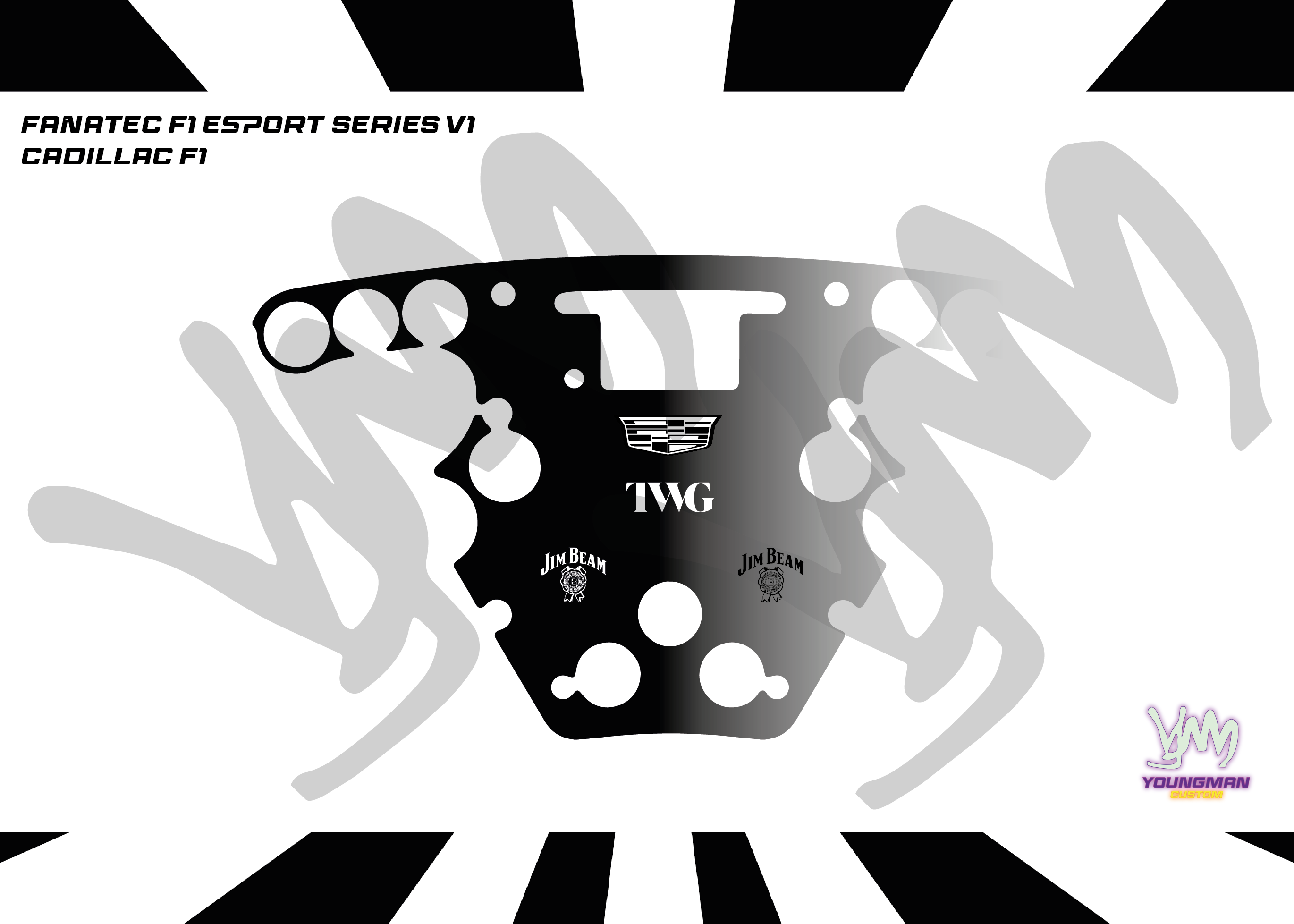 Fanatec Esport F1 V1 and V2 steering wheel sticker - Cadillac F1