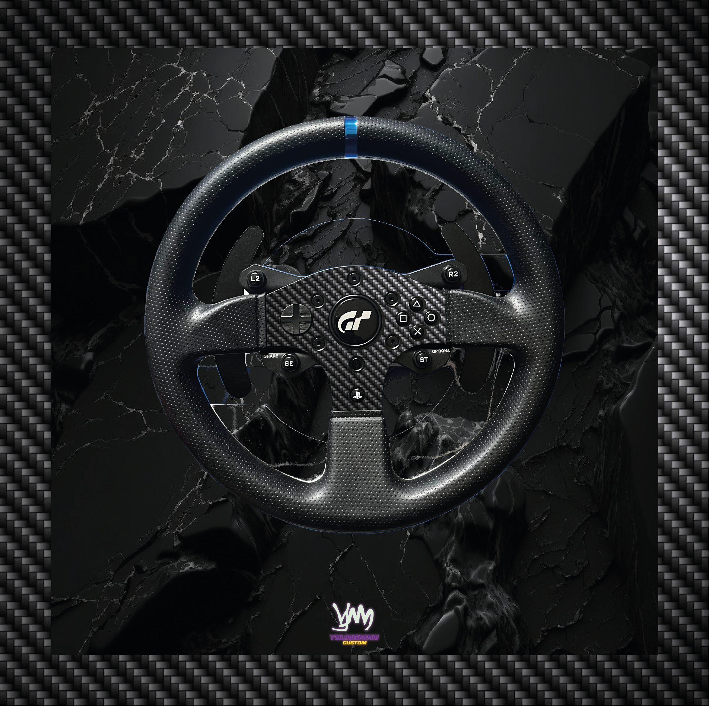 Stickers pour Thrustmaster T300 RS GT - Carbone edition