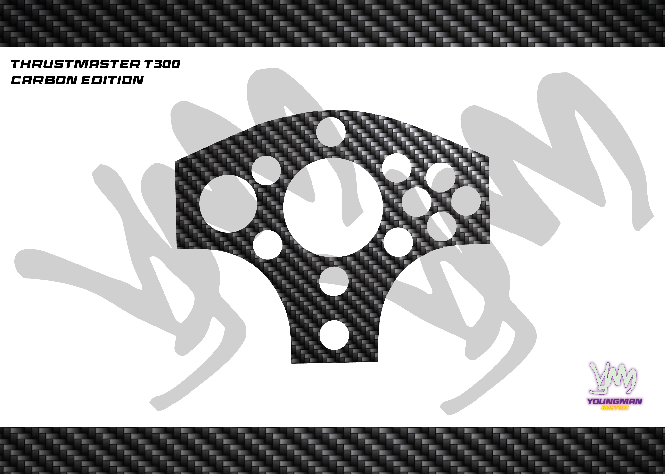 Stickers pour Thrustmaster T300 RS GT - Carbone edition