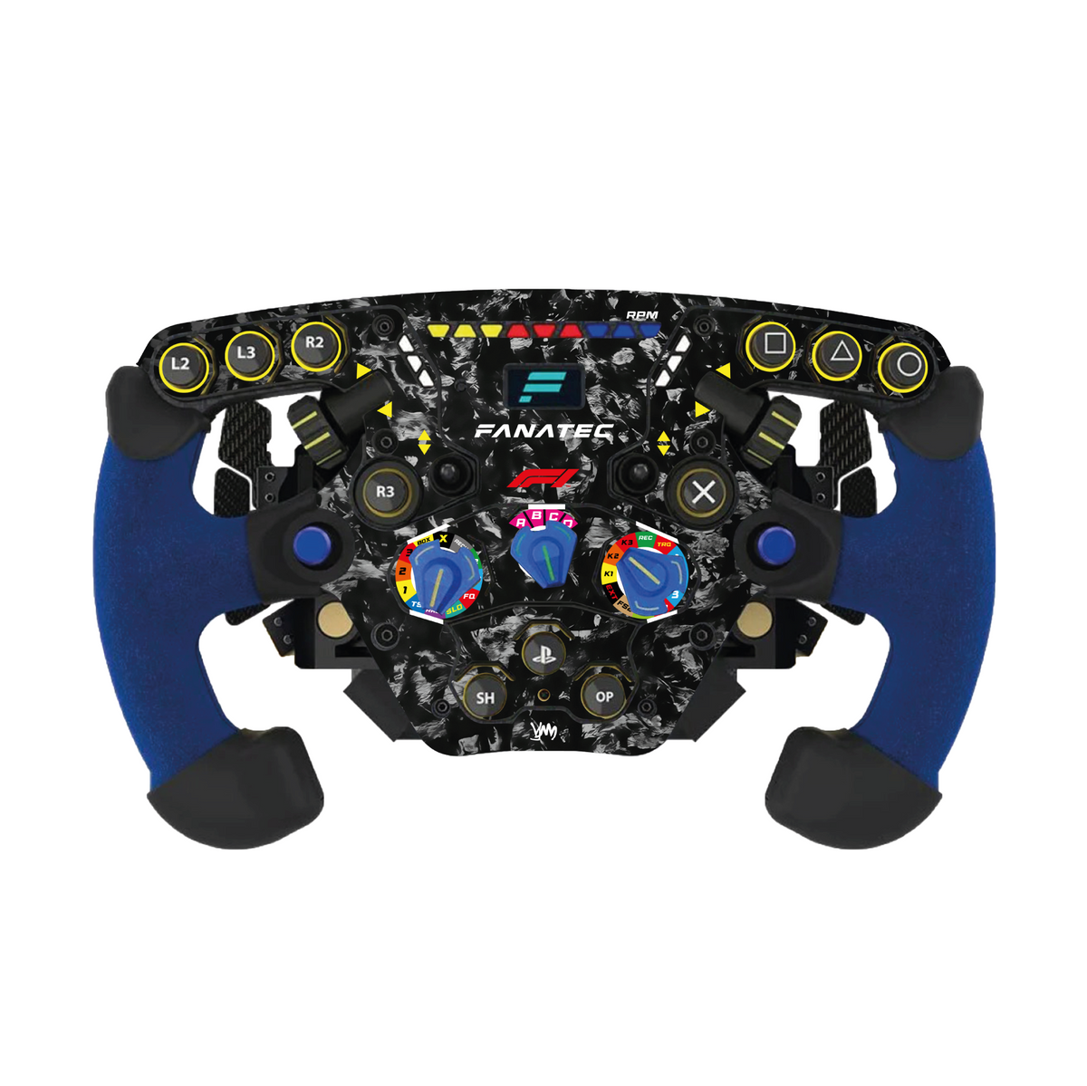 Forged carbon style sticker for Fanatec Podium F1 steering wheel