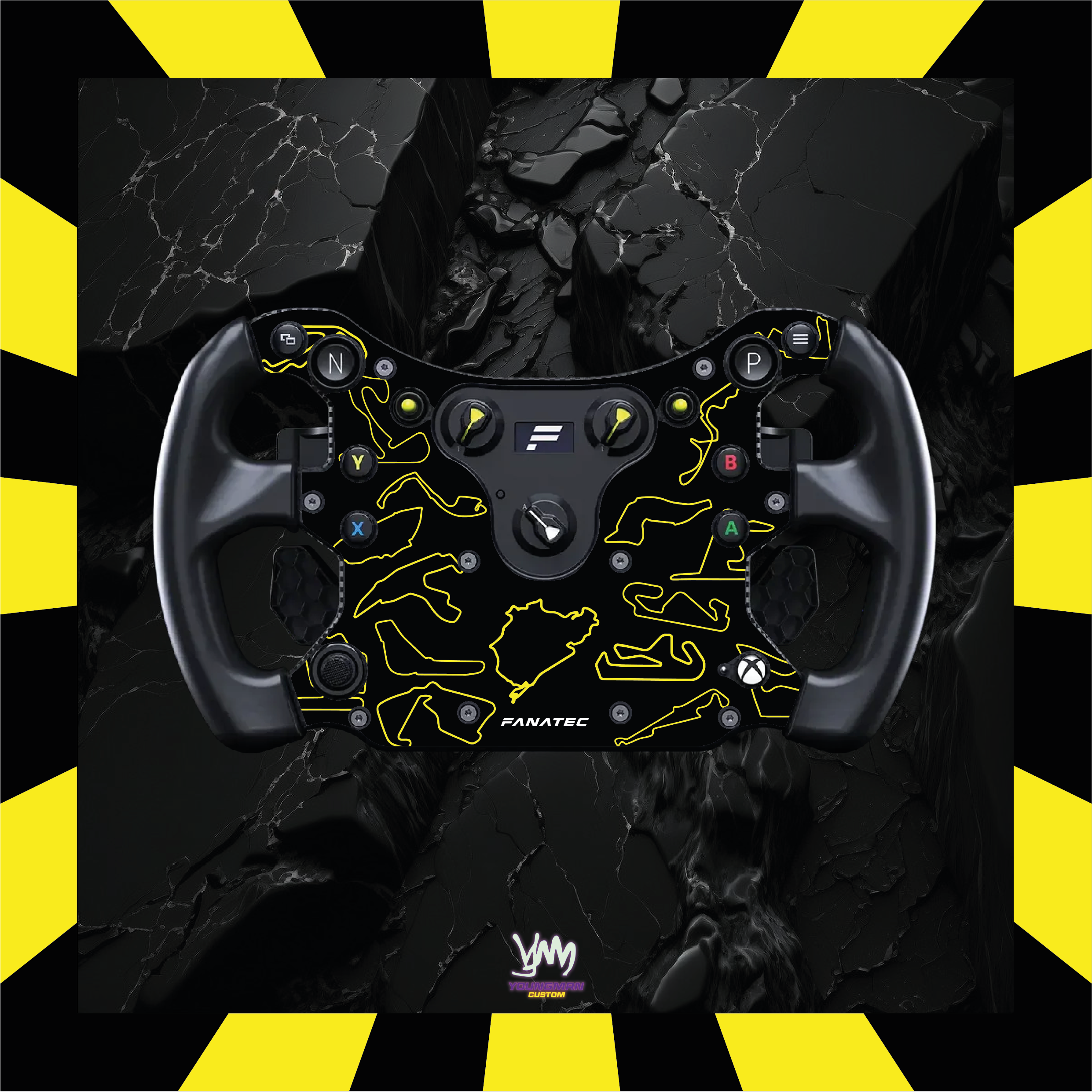 Autocollant design circuits pour volant complet Fanatec CSL GT3 / CSL McLaren GT3