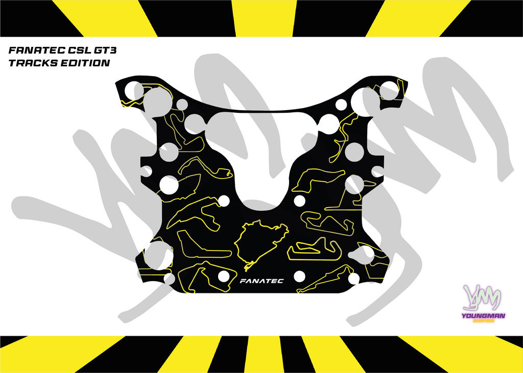 Autocollant design circuits pour volant complet Fanatec CSL GT3 / CSL McLaren GT3