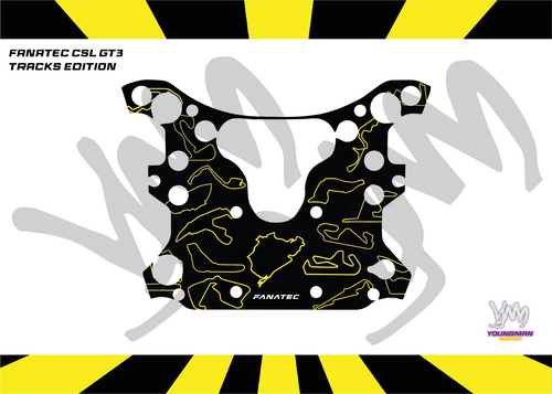 Autocollant design circuits pour volant complet Fanatec CSL GT3 / CSL McLaren GT3