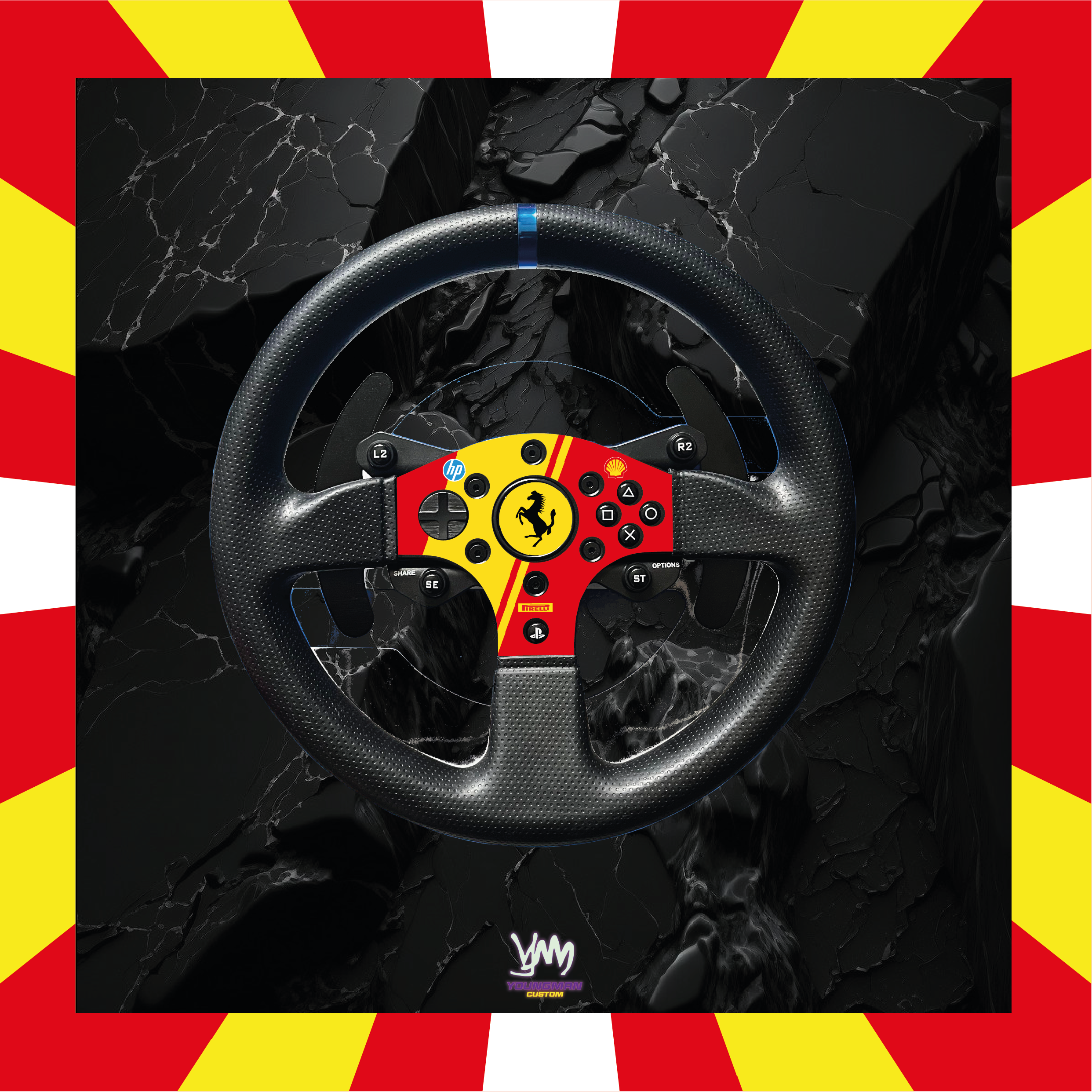 Stickers for Thrustmaster T300 RS GT - Ferrari HP