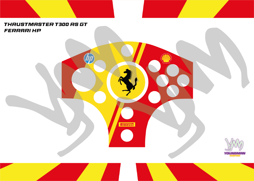 Stickers for Thrustmaster T300 RS GT - Ferrari HP