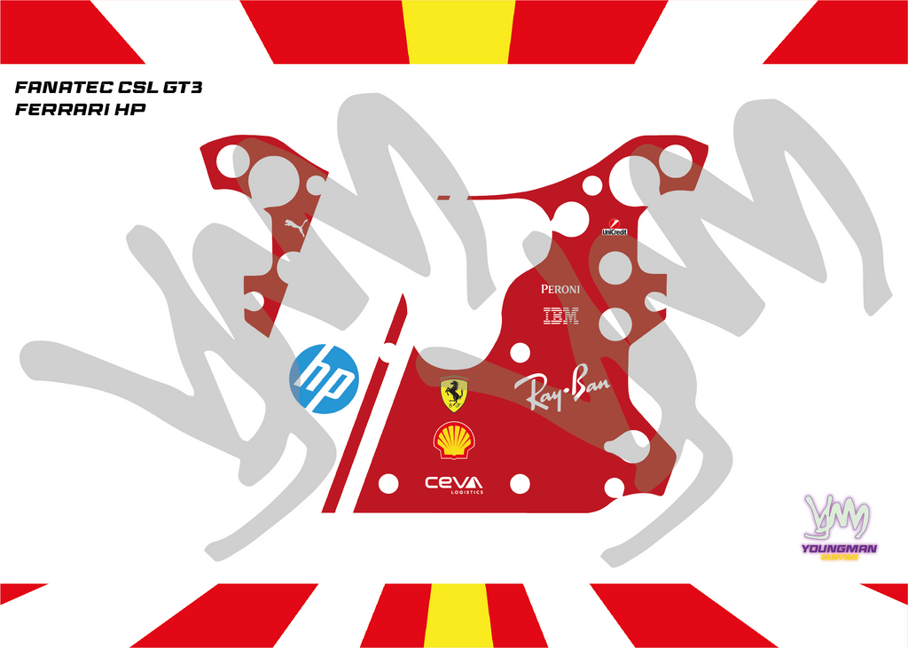 Ferrari HP sticker for complete Fanatec CSL GT3 / CSL McLaren GT3 steering wheel