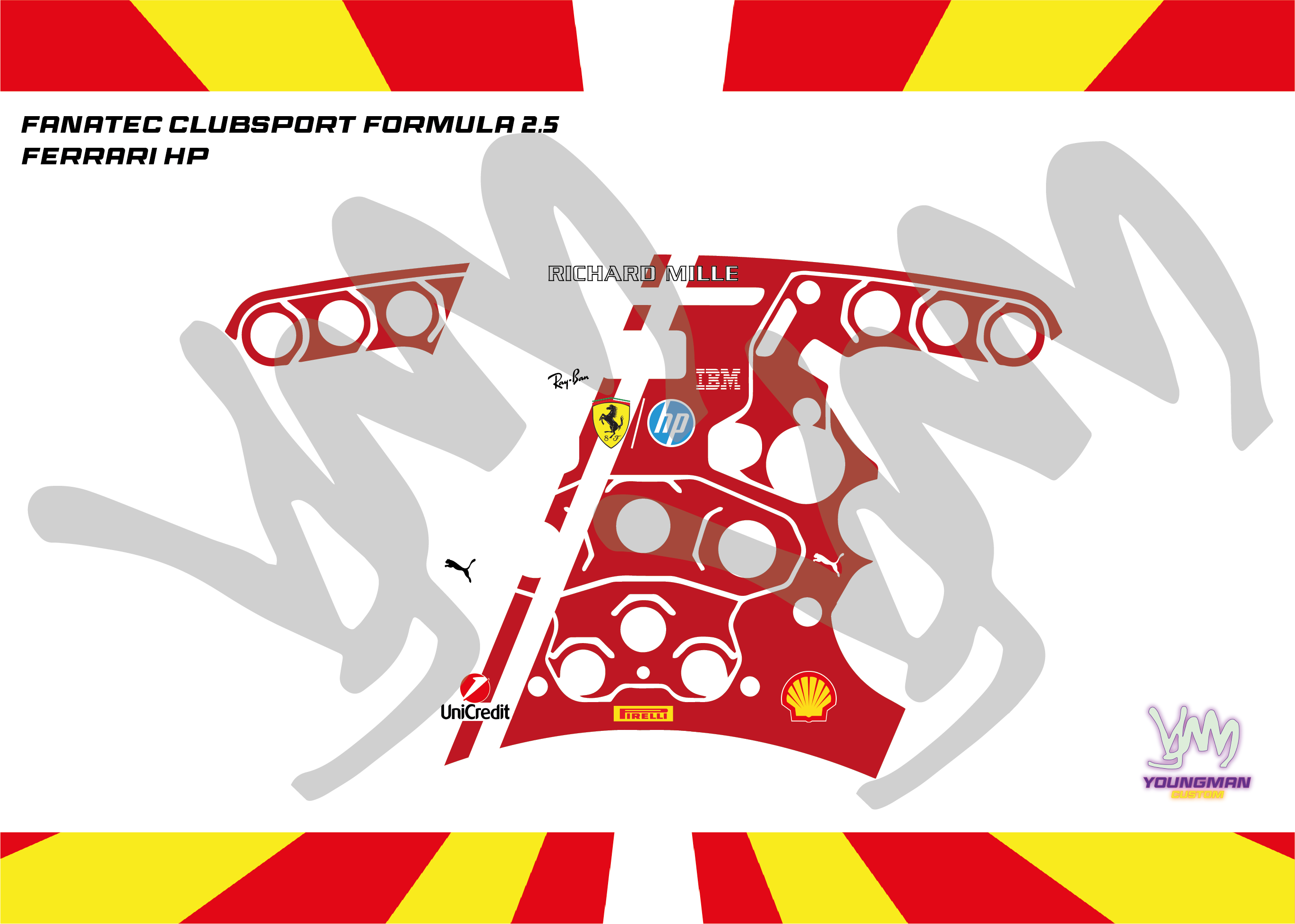 Stickers pour volant complet Fanatec Formula Clubsport 2.5 - Ferrari HP