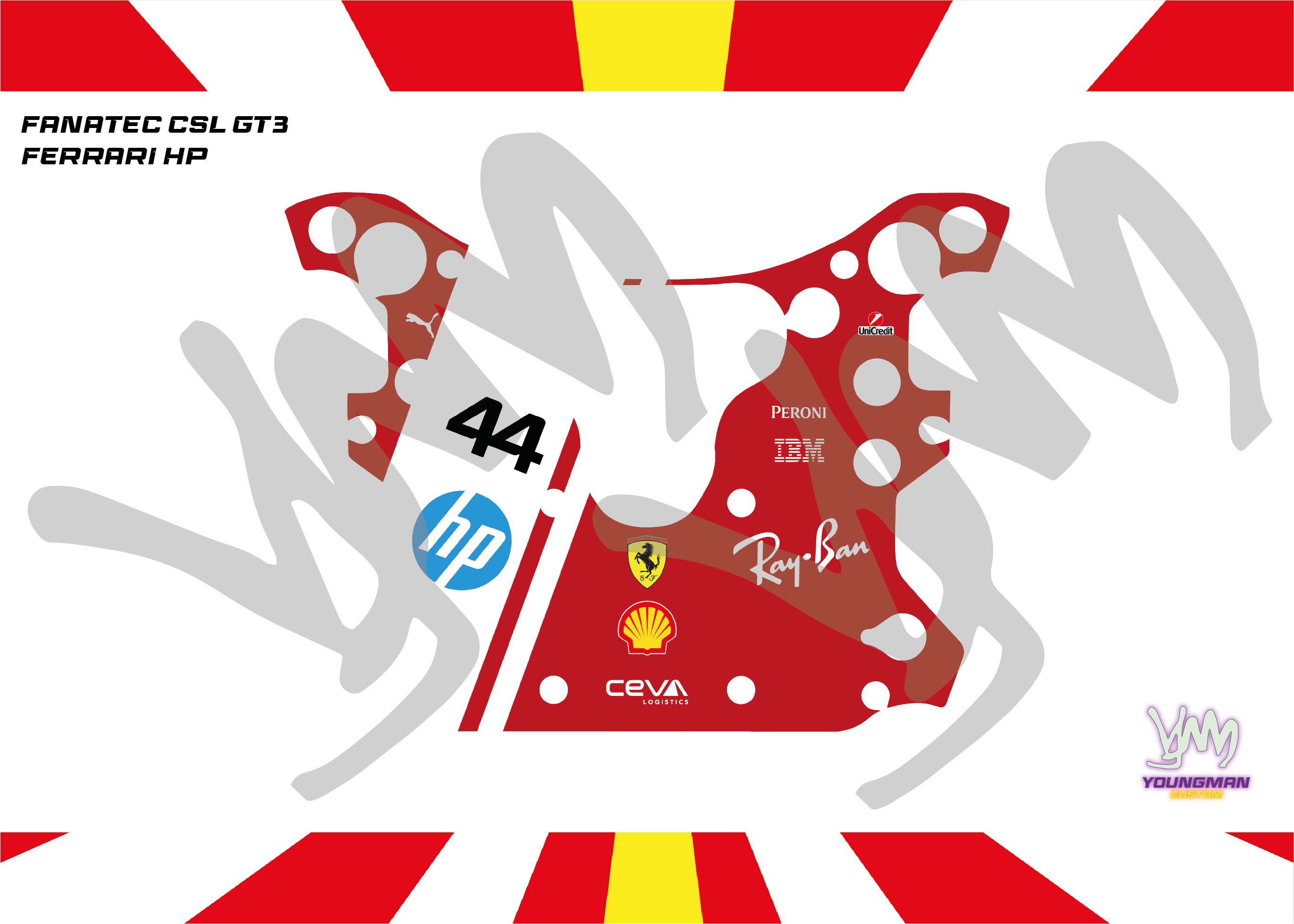 Autocollant Ferrari HP pour volant complet Fanatec CSL GT3 / CSL McLaren GT3