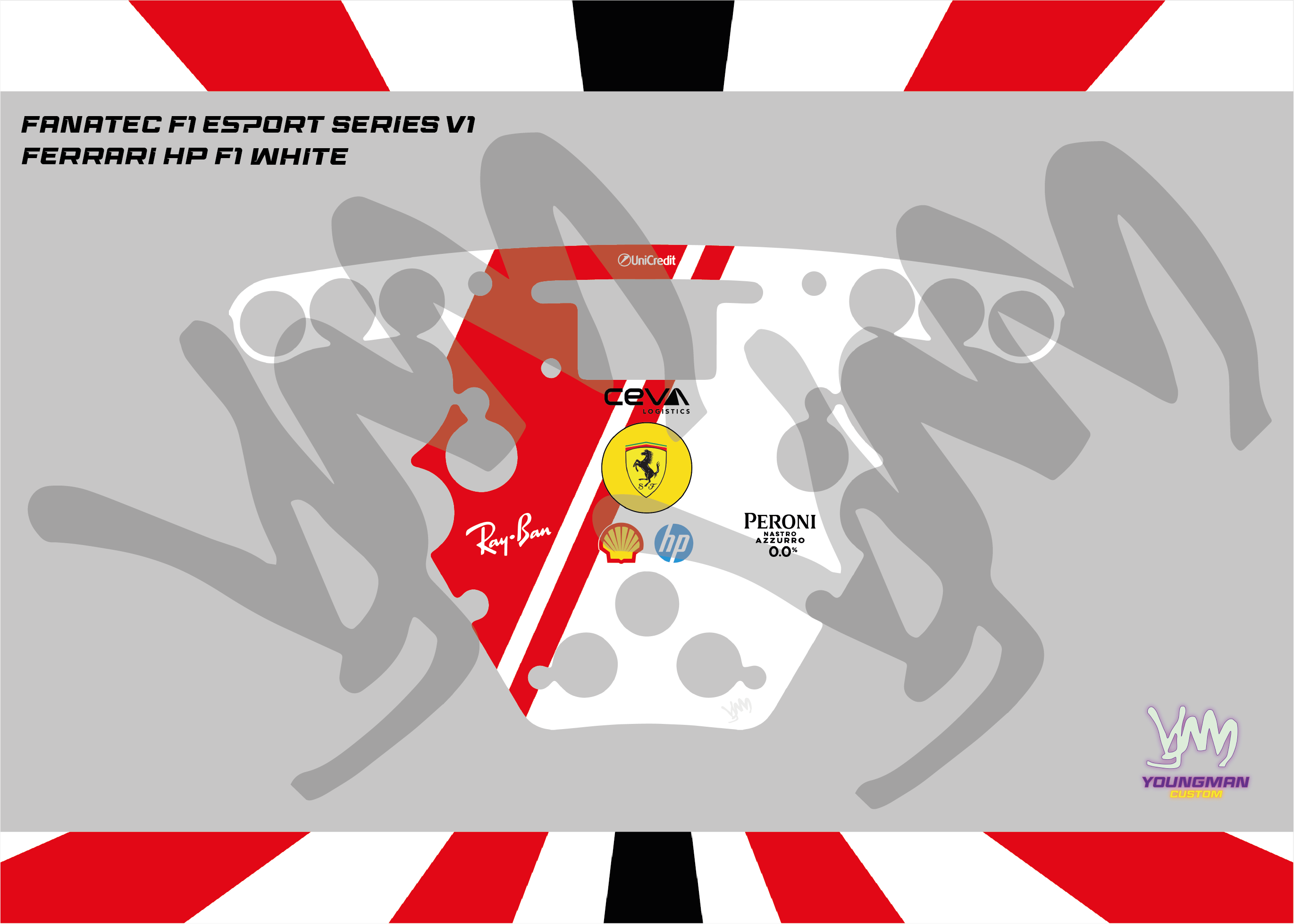 Stickers pour volant Fanatec Esport F1 V1 et V2 - Ferrari F1 HP