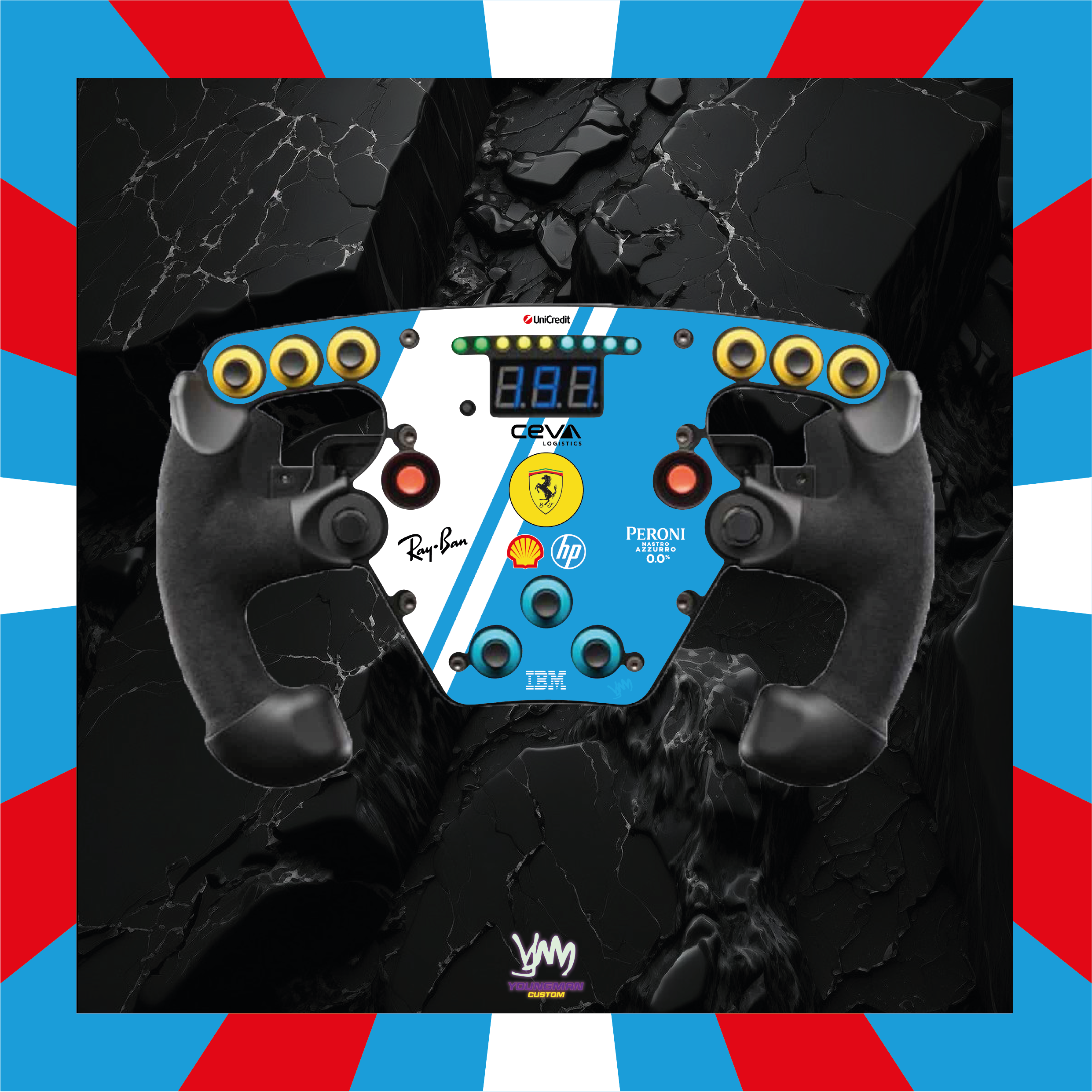 Stickers pour volant Fanatec Esport F1 V1 et V2 - Ferrari F1 HP