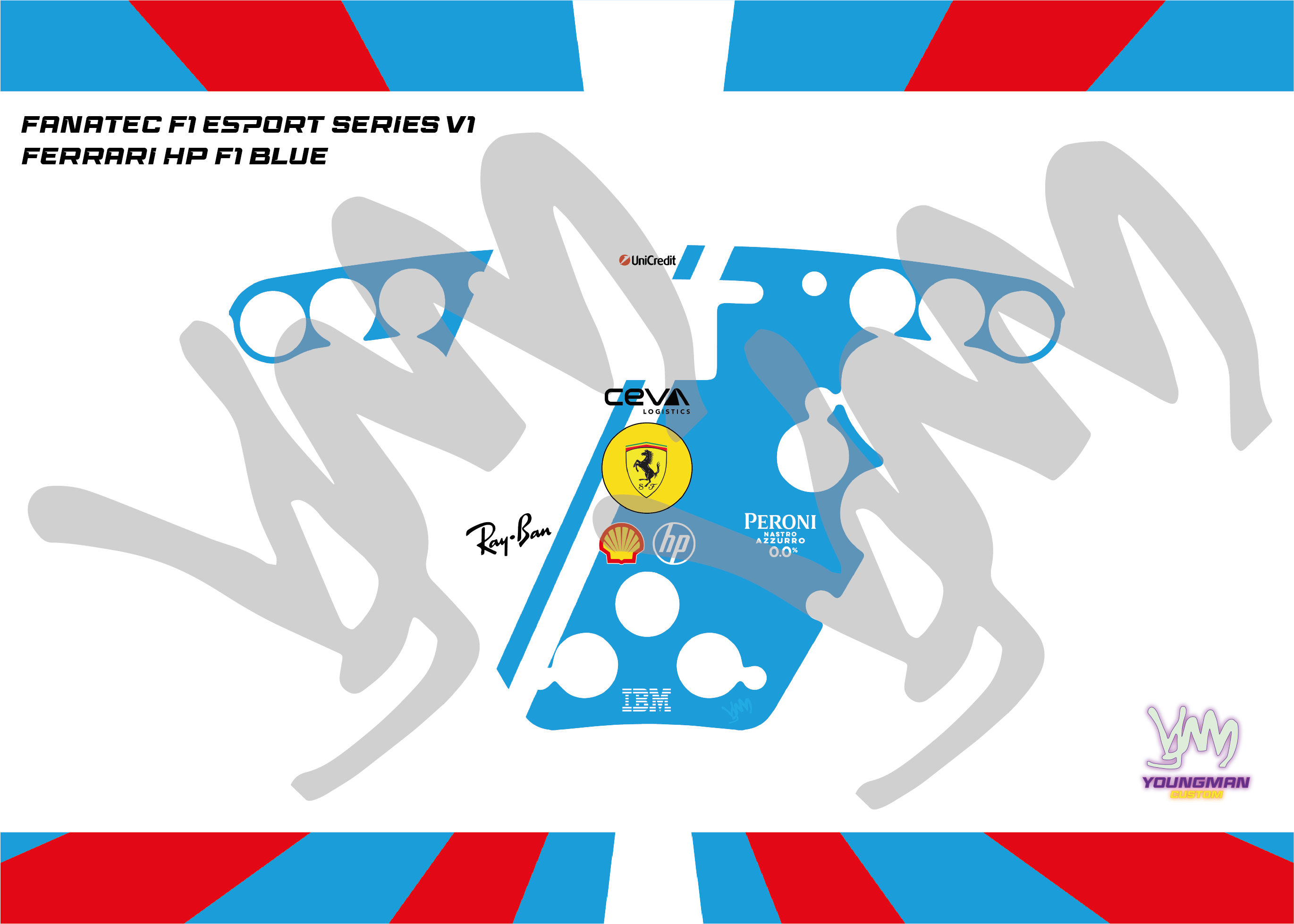 Stickers pour volant Fanatec Esport F1 V1 et V2 - Ferrari F1 HP