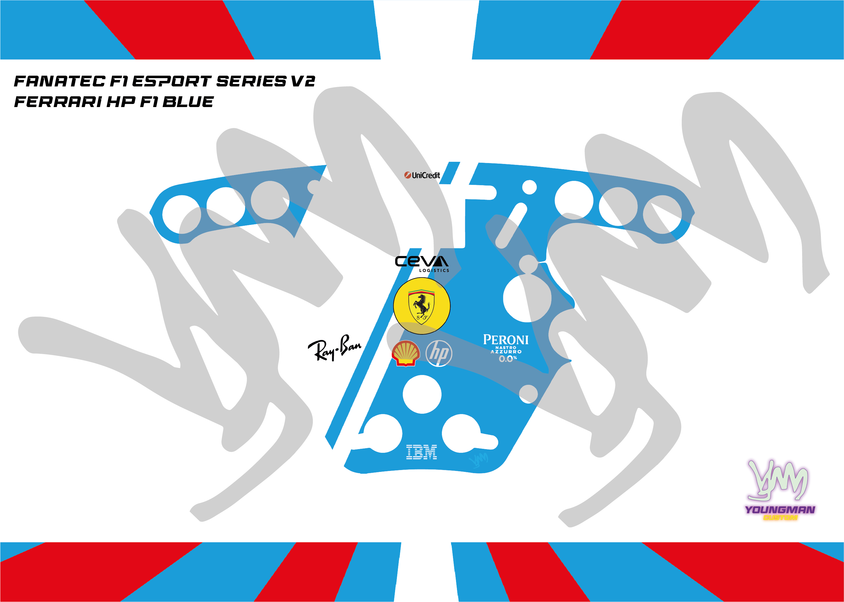 Stickers pour volant Fanatec Esport F1 V1 et V2 - Ferrari F1 HP