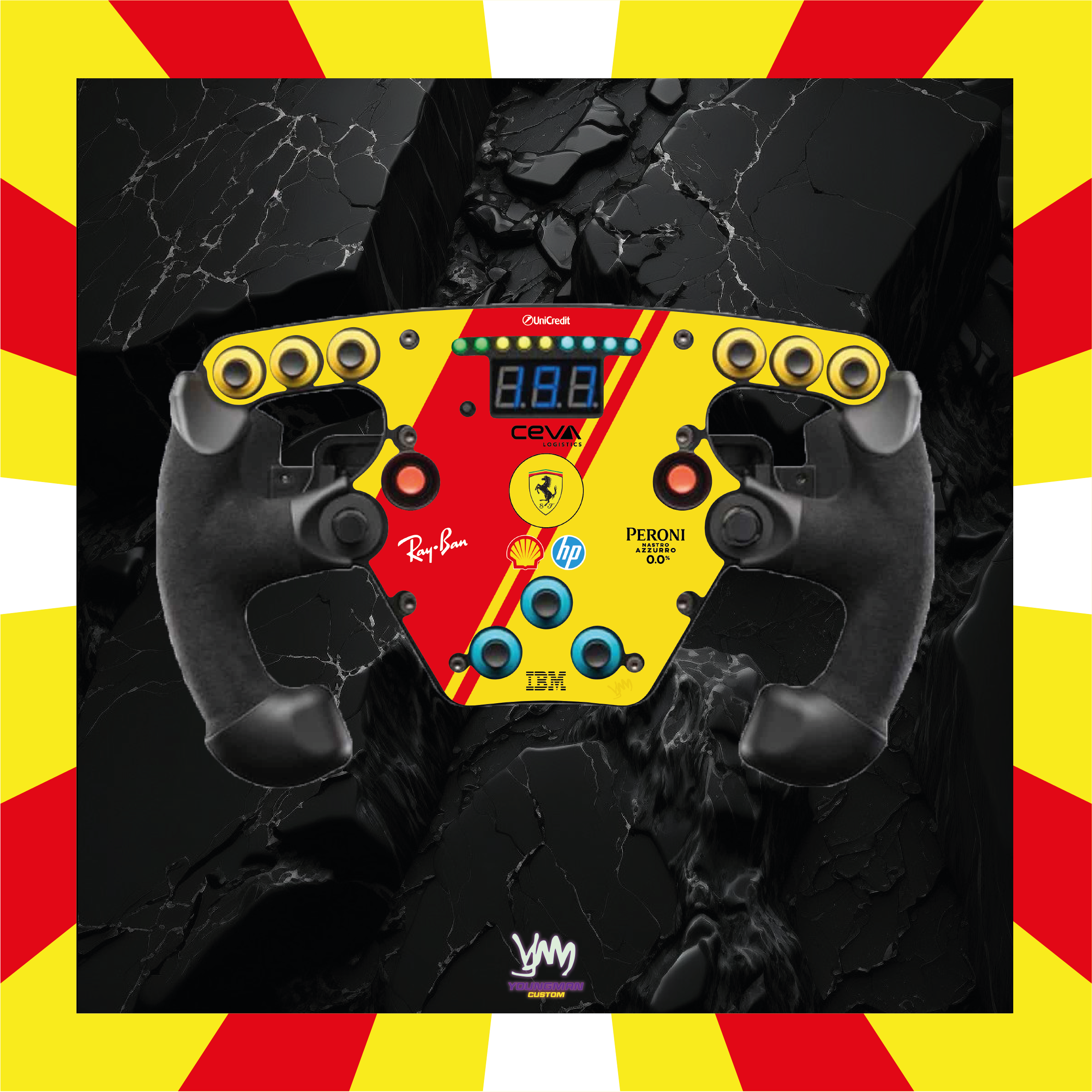 Stickers pour volant Fanatec Esport F1 V1 et V2 - Ferrari F1 HP