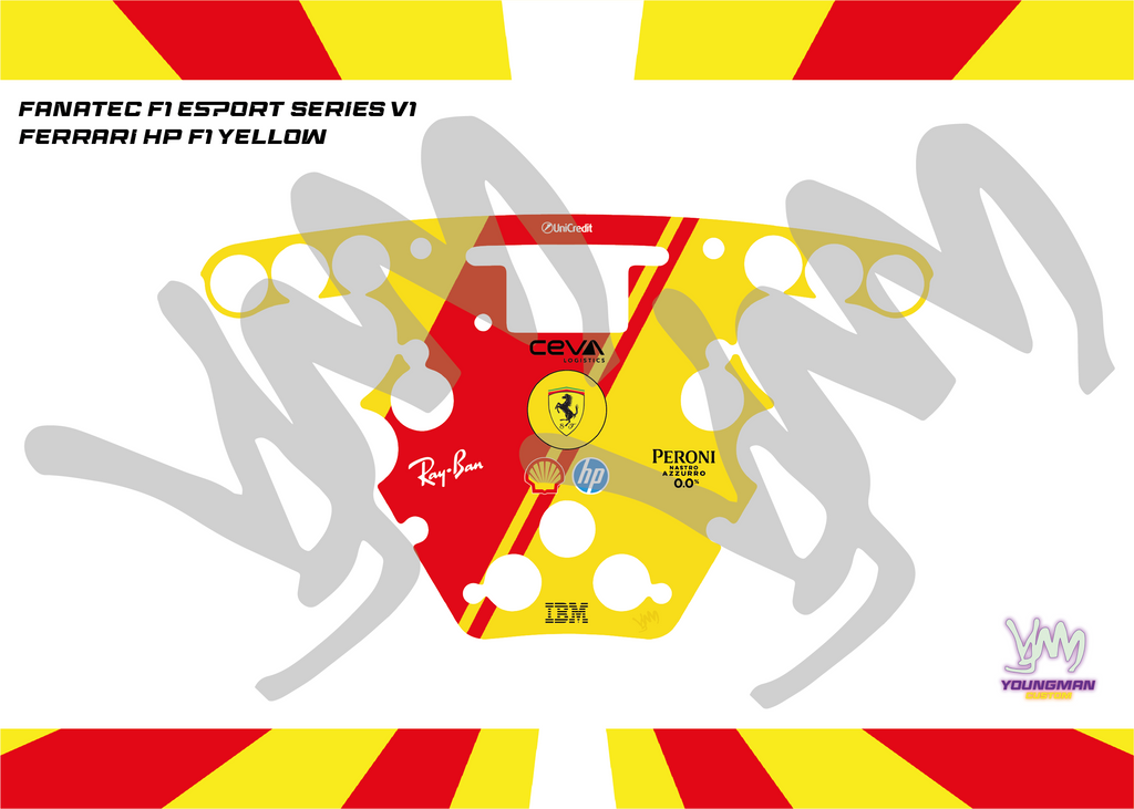 Stickers pour volant Fanatec Esport F1 V1 et V2 - Ferrari F1 HP