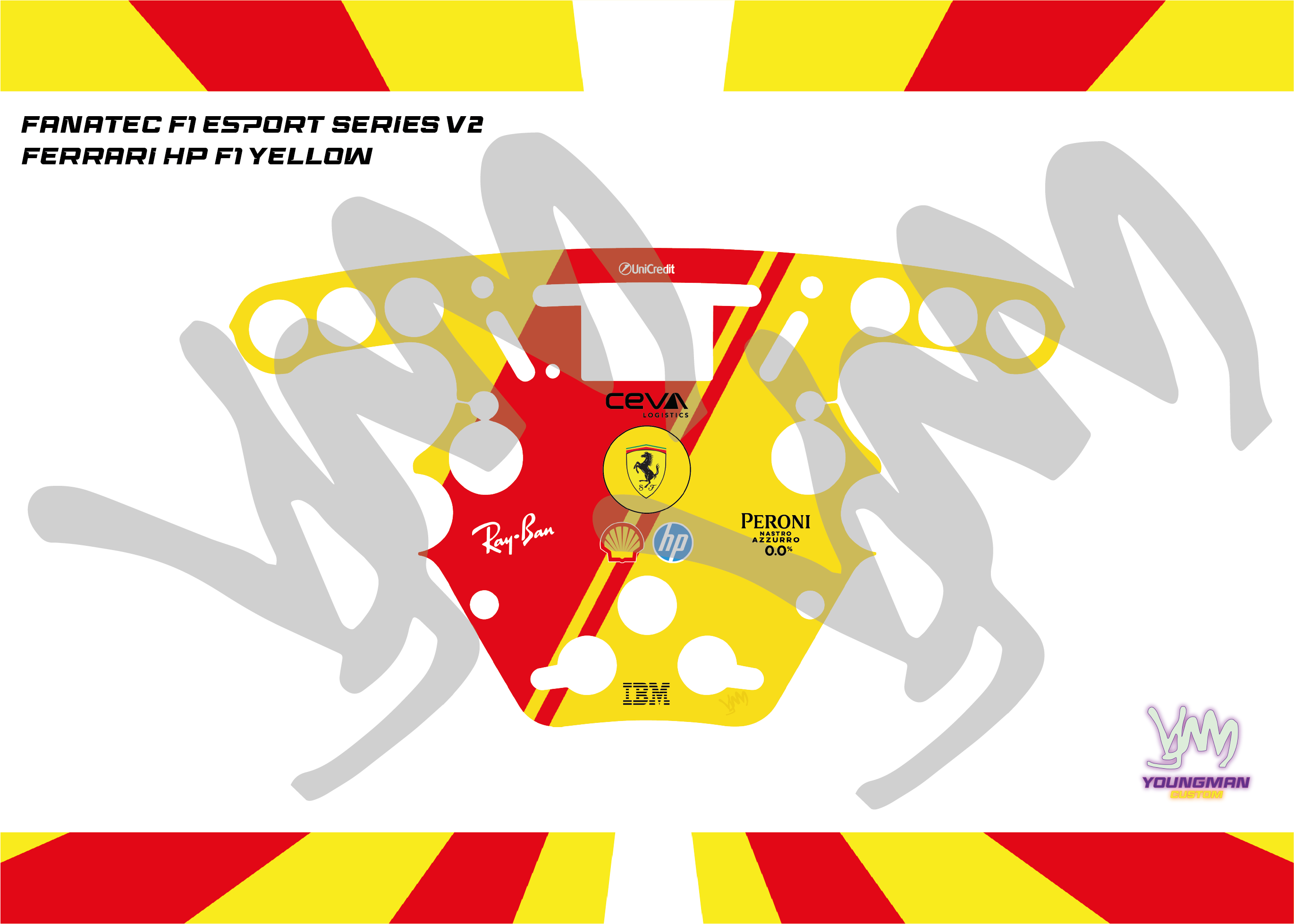 Stickers pour volant Fanatec Esport F1 V1 et V2 - Ferrari F1 HP
