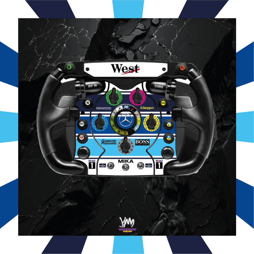 Autocollants pour volant complet Thrustmaster Ferrari F1 Add-On - Mika Hakkinen casque edition