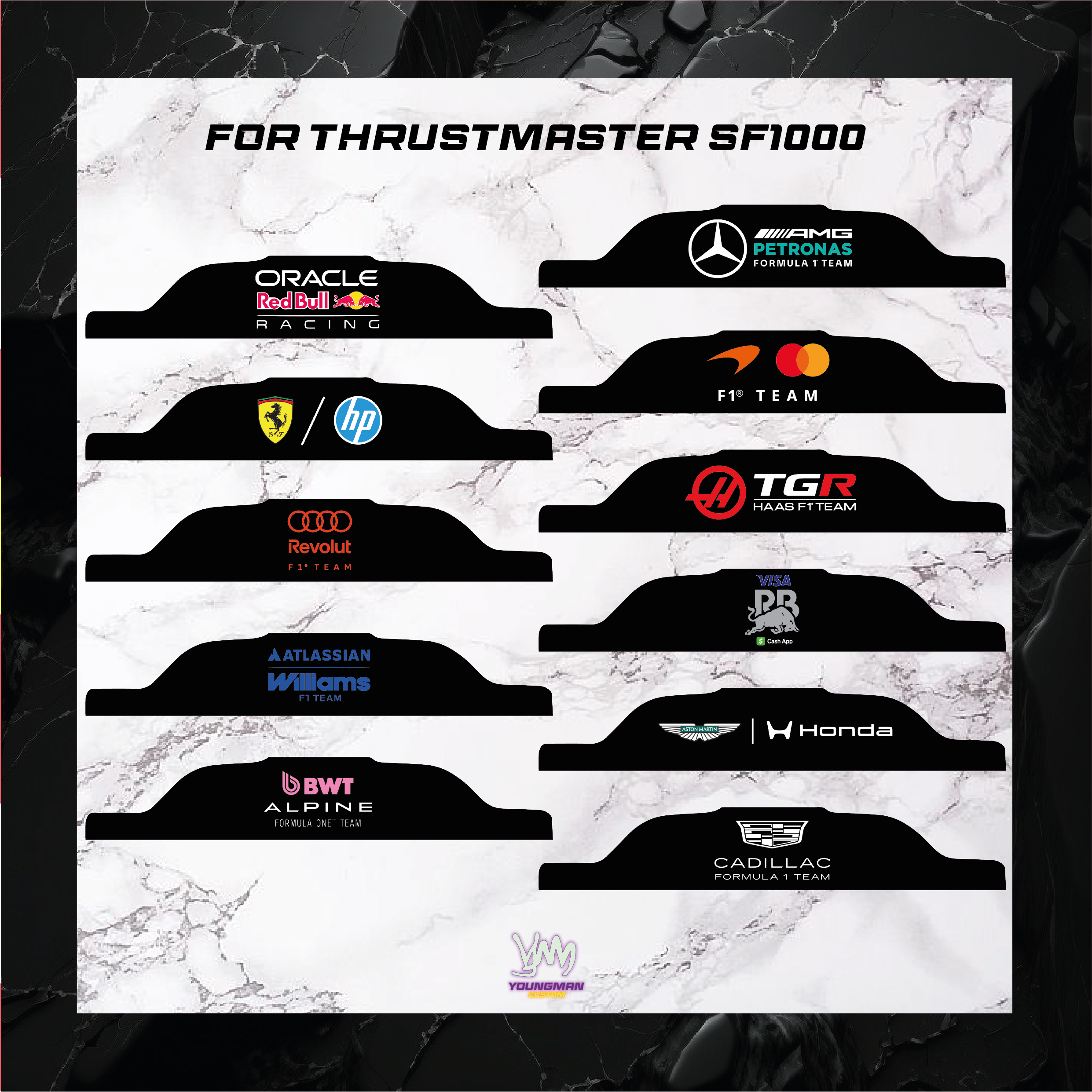 Autocollant haut du volant Thrustmaster SF1000 équipes de F1