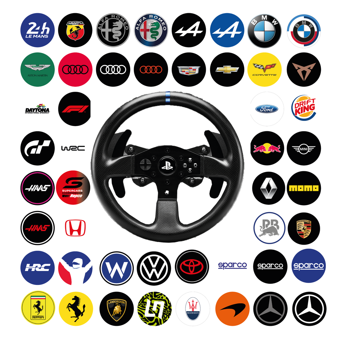 Autocollant logo central pour volant Thrustmaster T300 Gran Turismo