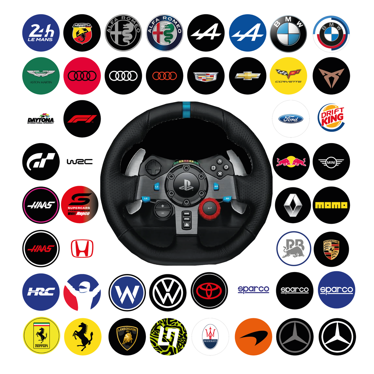Center logo sticker for Logitech G29 steering wheel