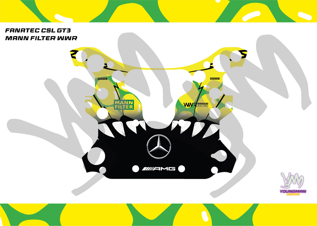 MANN Filter Mercedes AMG sticker for complete Fanatec CSL GT3 / CSL McLaren GT3 steering wheel