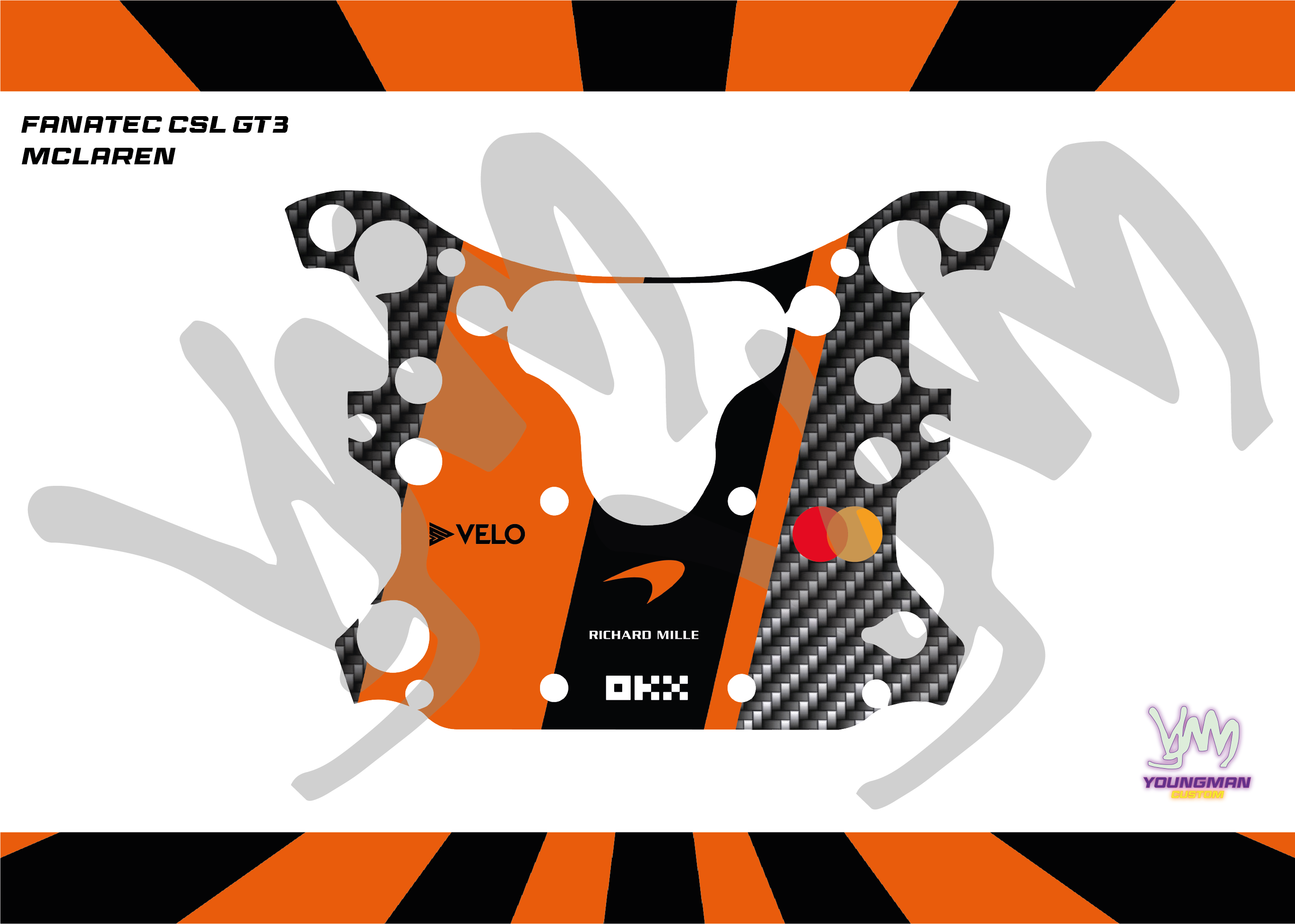 Autocollant McLaren pour volant complet Fanatec CSL GT3 / CSL McLaren GT3