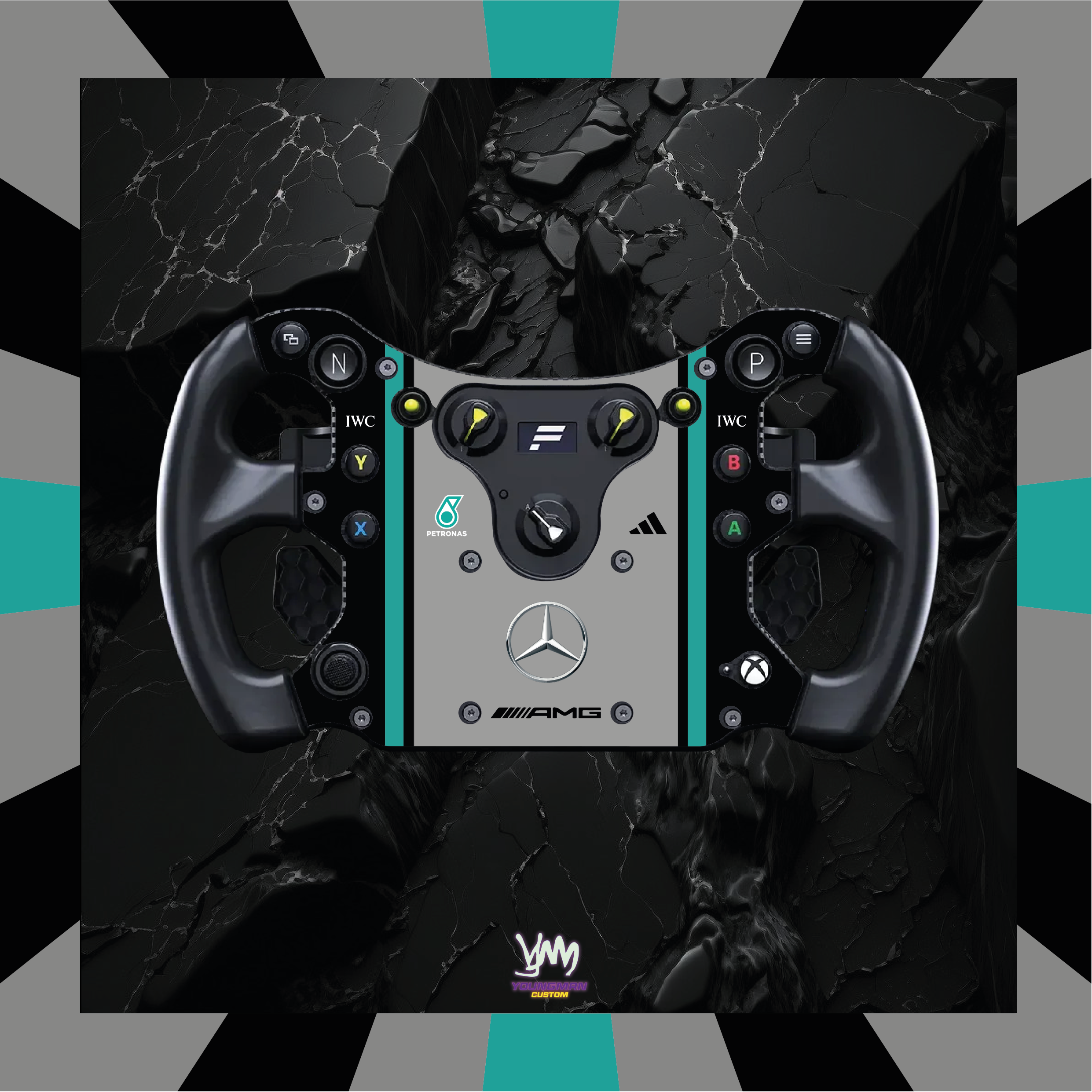 Autocollant Mercedes AMG Petronas pour volant complet Fanatec CSL GT3 / CSL McLaren GT3