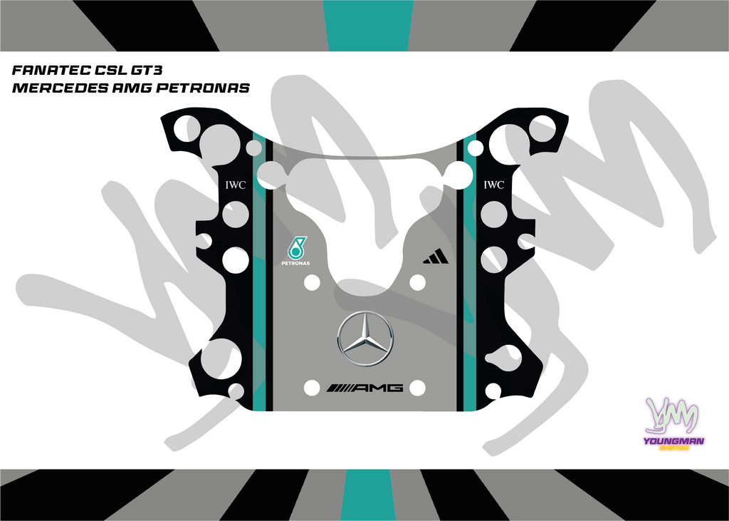 Autocollant Mercedes AMG Petronas pour volant complet Fanatec CSL GT3 / CSL McLaren GT3