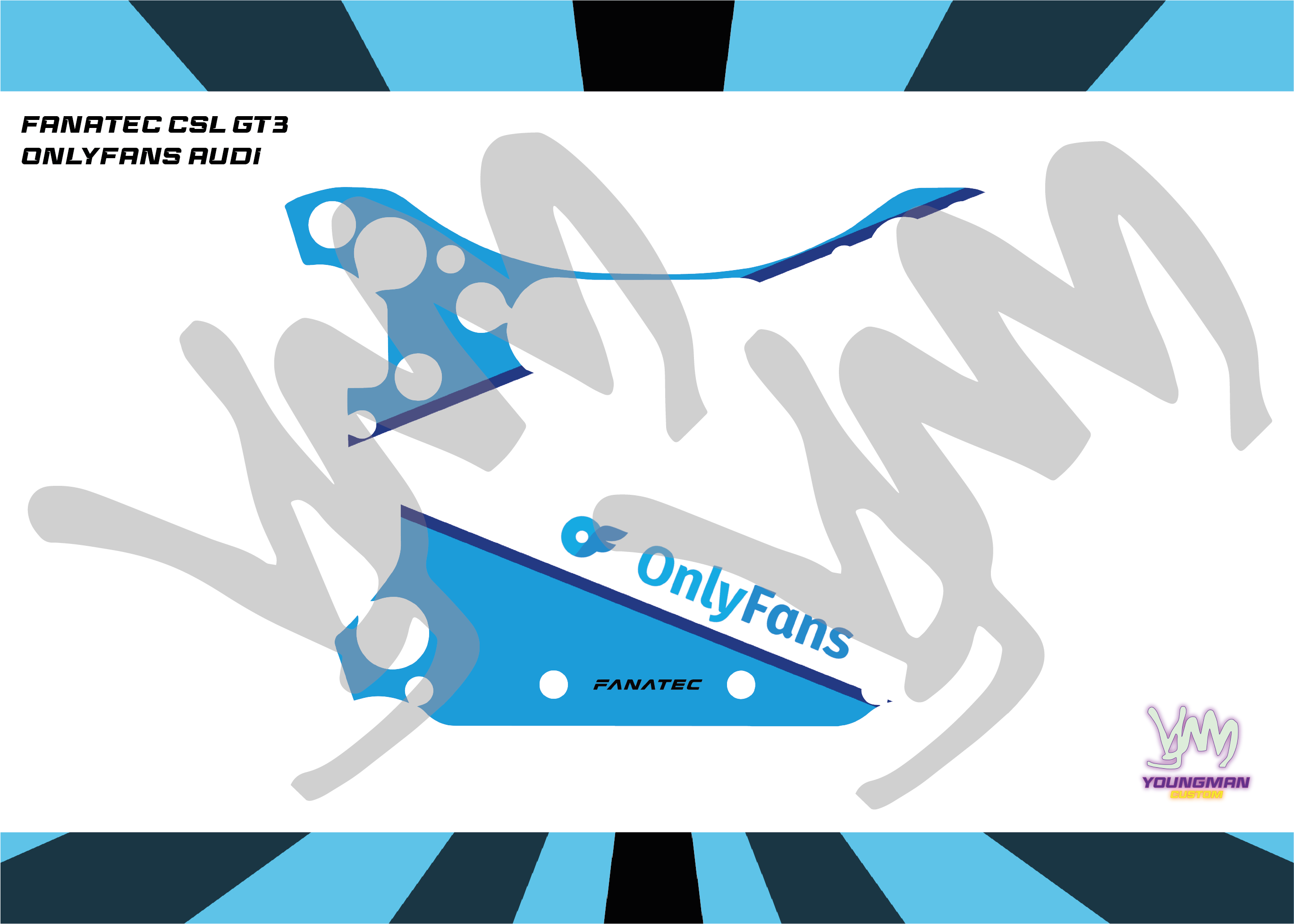 Autocollant Audi OnlyFans pour volant complet Fanatec CSL GT3 / CSL McLaren GT3