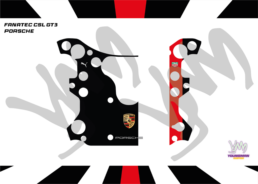 Porsche Motorsports sticker for complete Fanatec CSL GT3 / CSL McLaren GT3 steering wheel