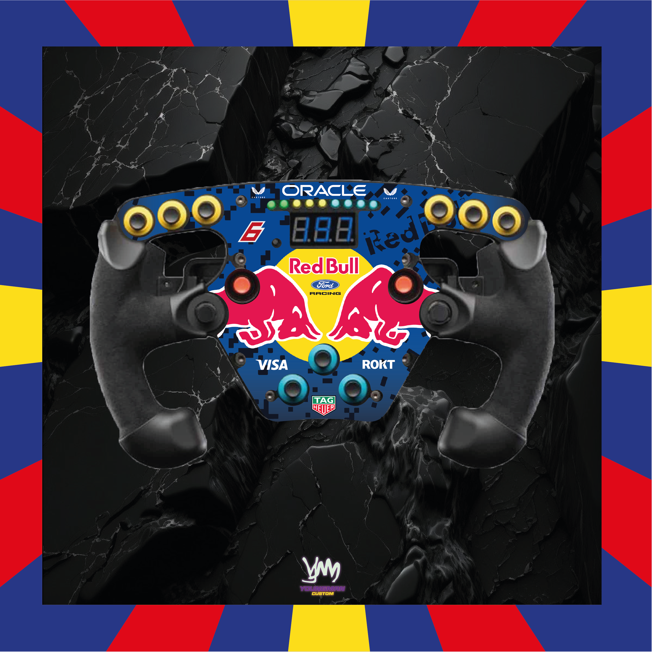 Stickers pour volant Fanatec Esport F1 V1 et V2 - Red Bull Racing Ford 2026