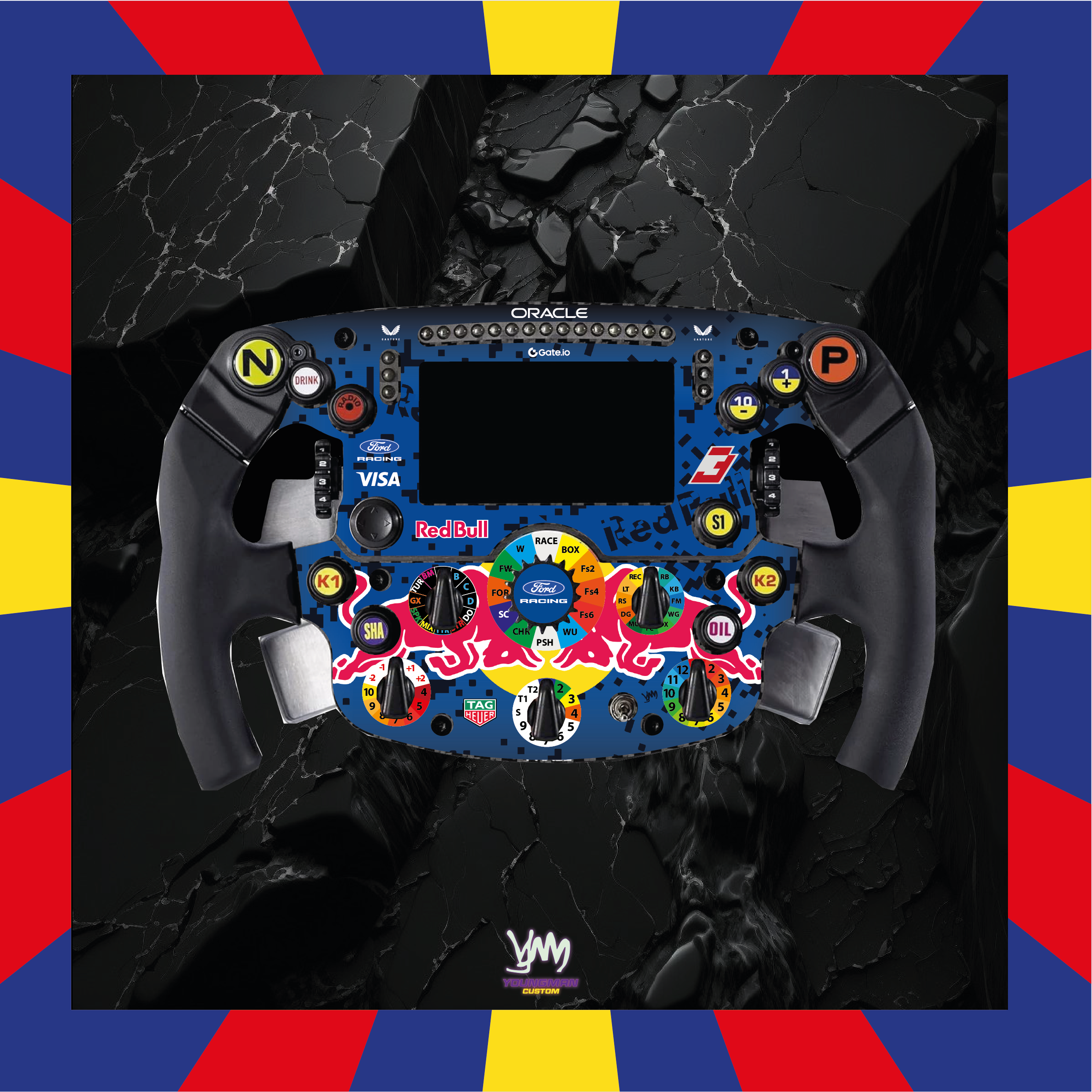 Stickers pour volant complet Thrustmaster Ferrari SF1000 - RedBull Racing Ford 2026