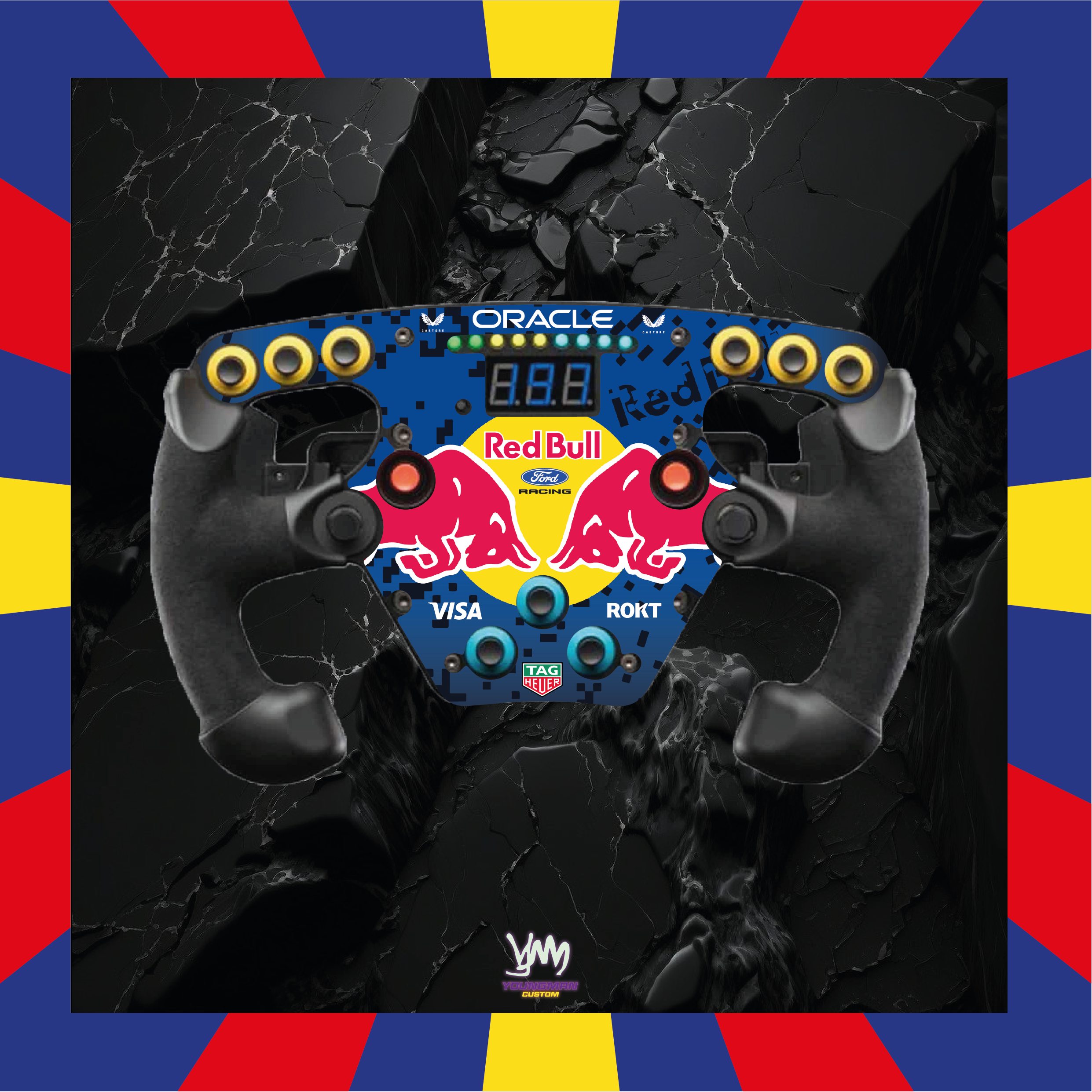Stickers pour volant Fanatec Esport F1 V1 et V2 - Red Bull Racing Ford 2026