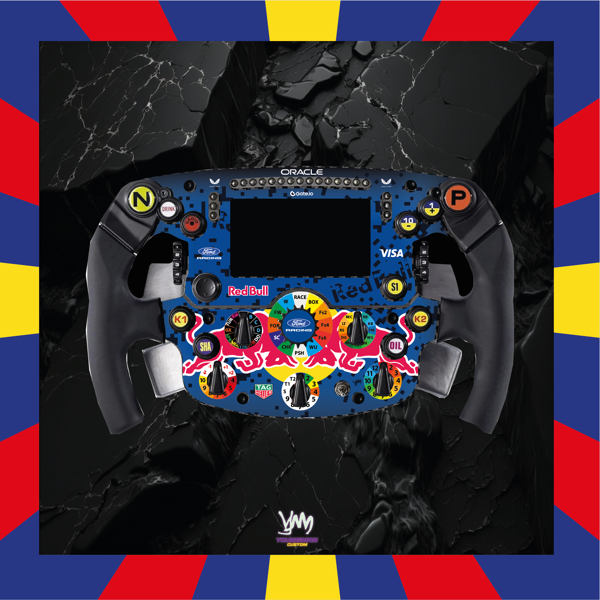 Stickers pour volant complet Thrustmaster Ferrari SF1000 - RedBull Racing Ford 2026