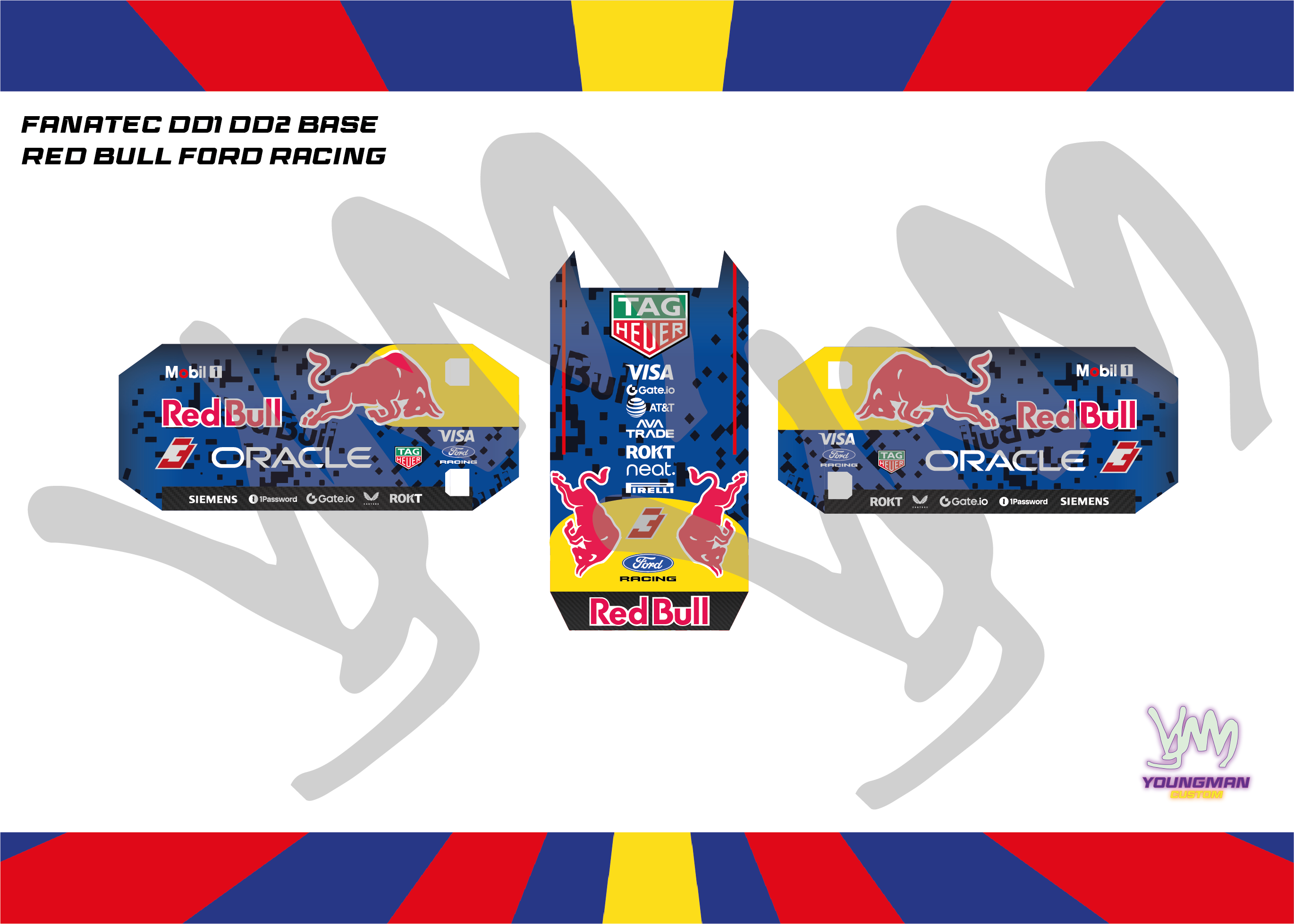Stickers pour base moteur volant Fanatec DD1 ou DD2 - Red Bull Ford Racing 2026