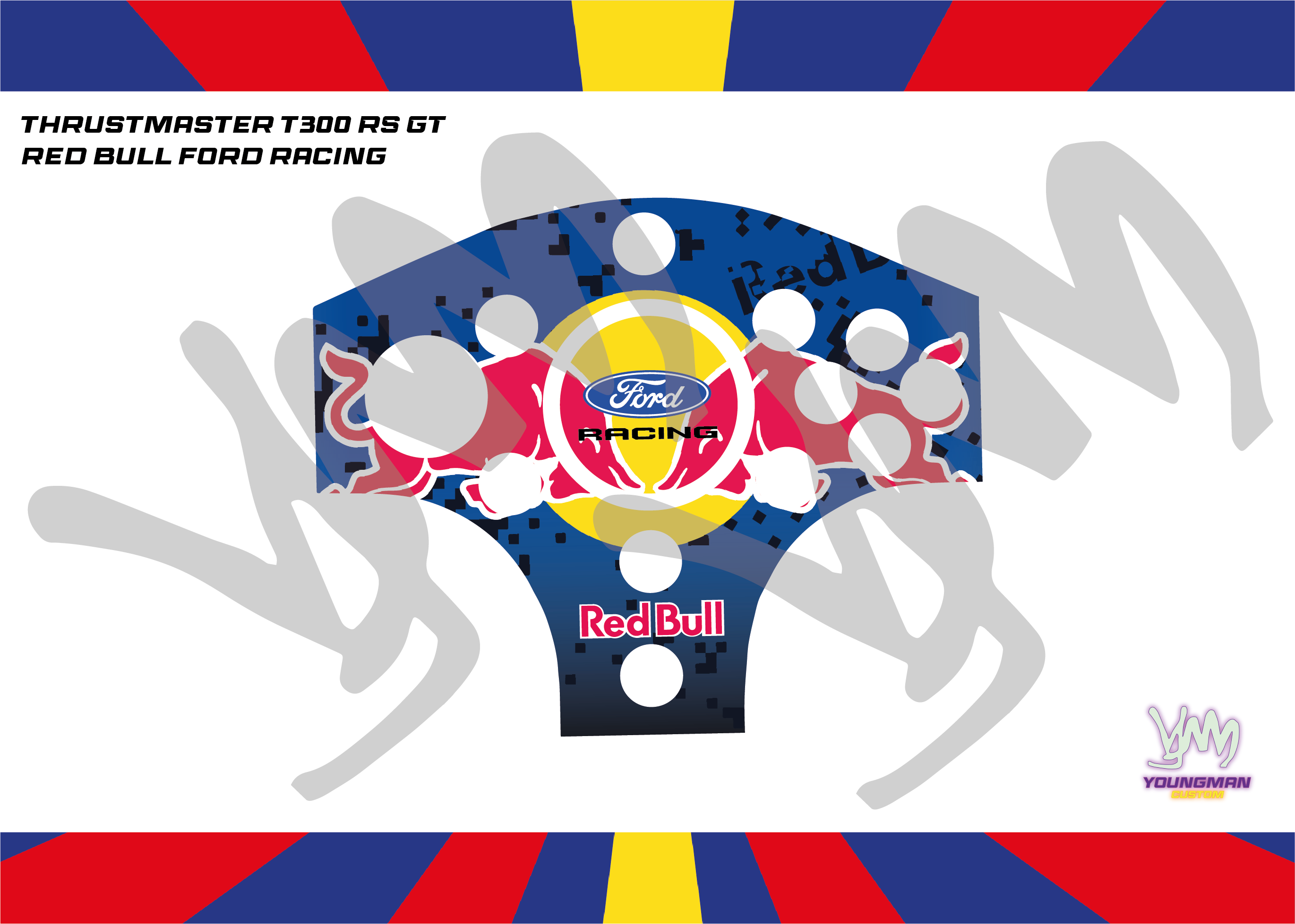 Stickers pour Thrustmaster T300 RS GT - Red Bull Ford Racing