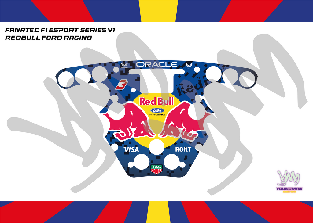 Stickers for Fanatec Esport F1 V1 and V2 steering wheels - Red Bull Racing Ford 2026
