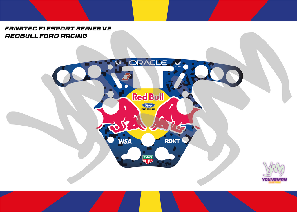 Stickers for Fanatec Esport F1 V1 and V2 steering wheels - Red Bull Racing Ford 2026