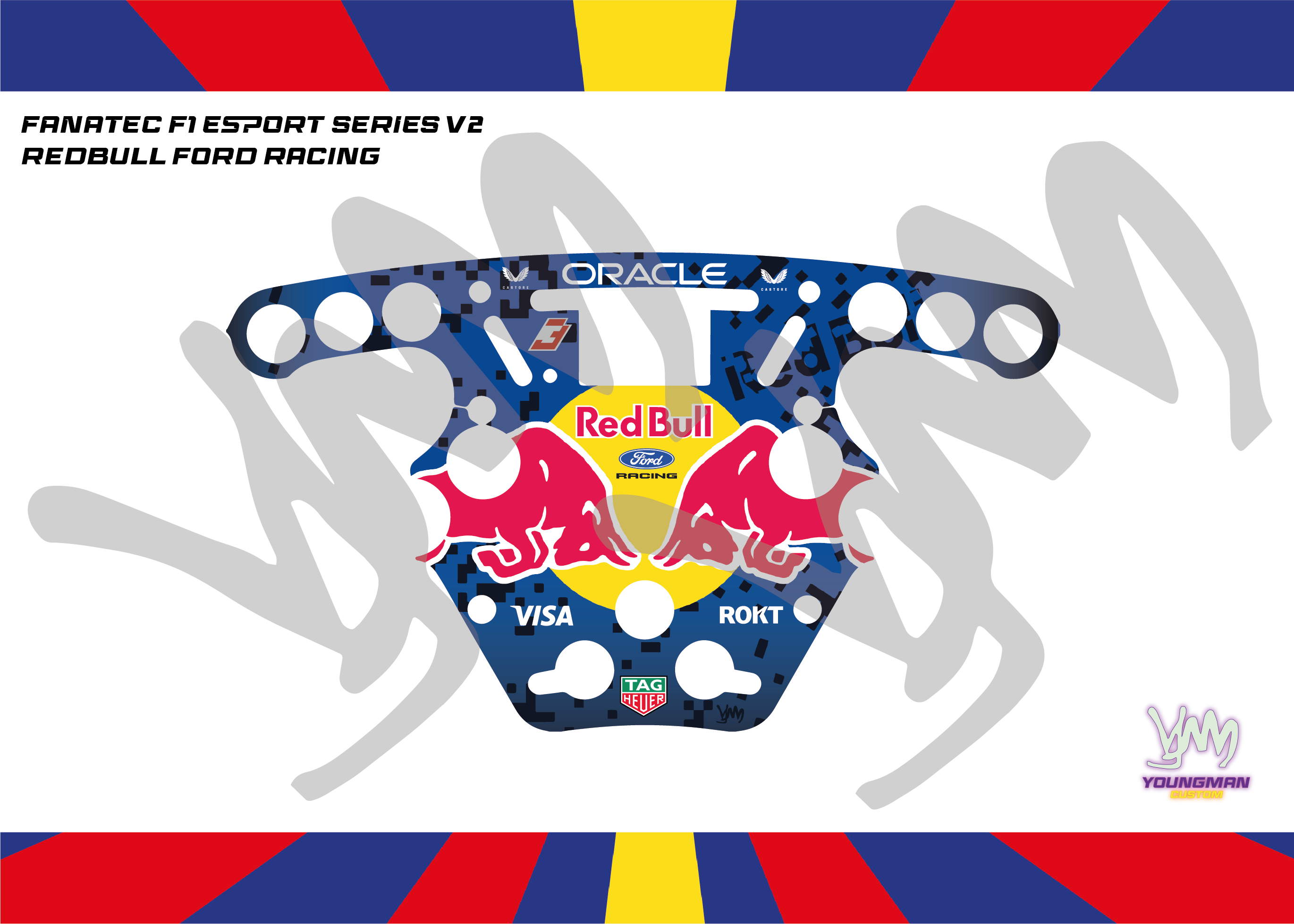 Stickers pour volant Fanatec Esport F1 V1 et V2 - Red Bull Racing Ford 2026